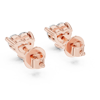 Heart shaped diamond stud earring in 14k rose gold