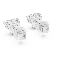 Heart shaped diamond stud earring in 14k white gold