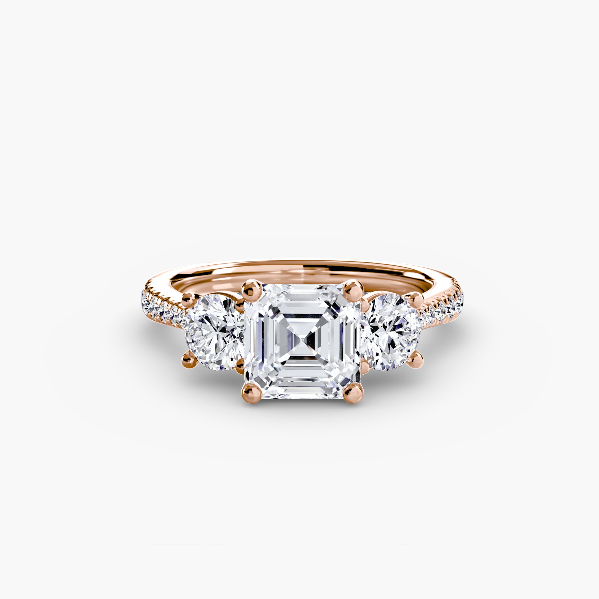 Three Stone Pavé Setting