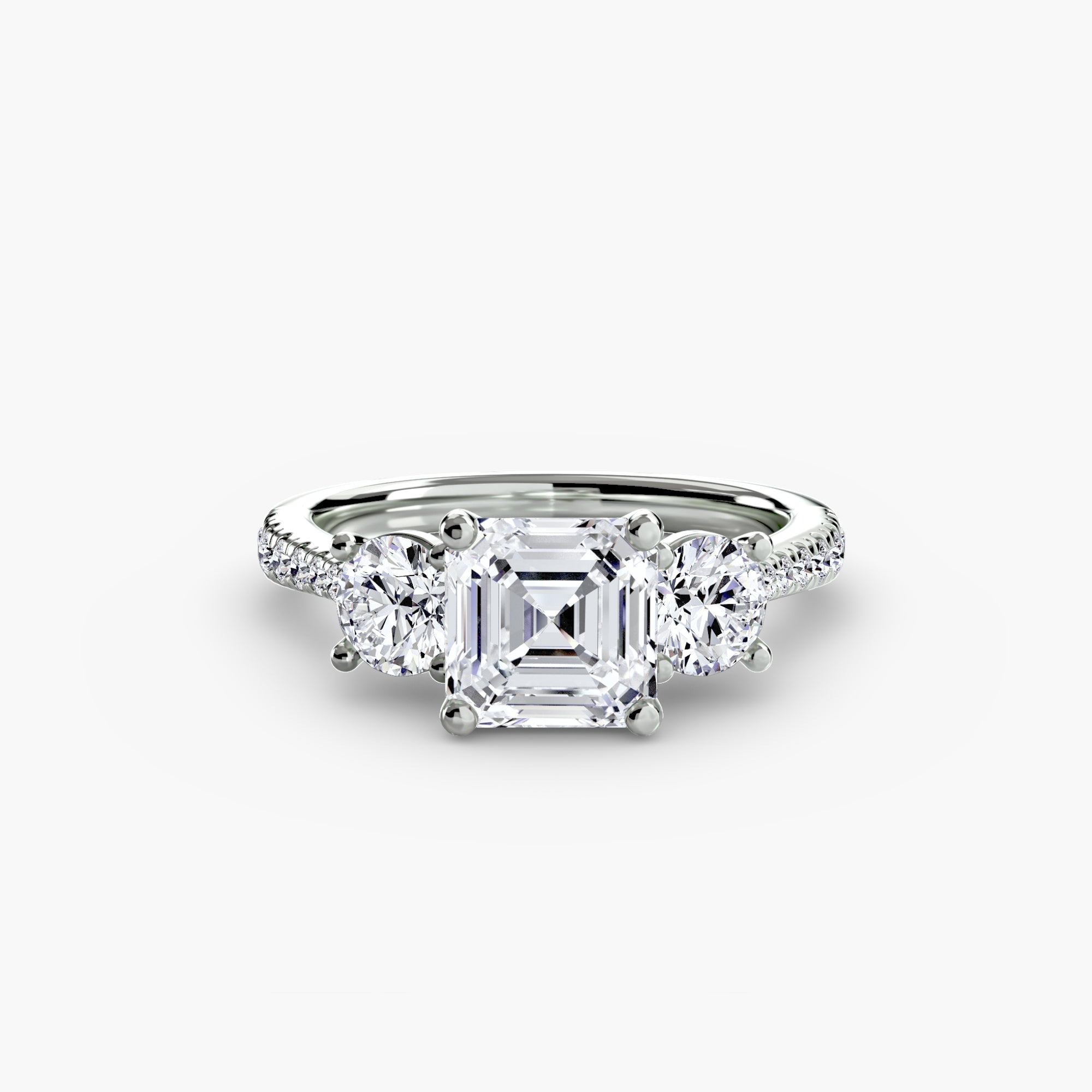 Three Stone Pavé Setting