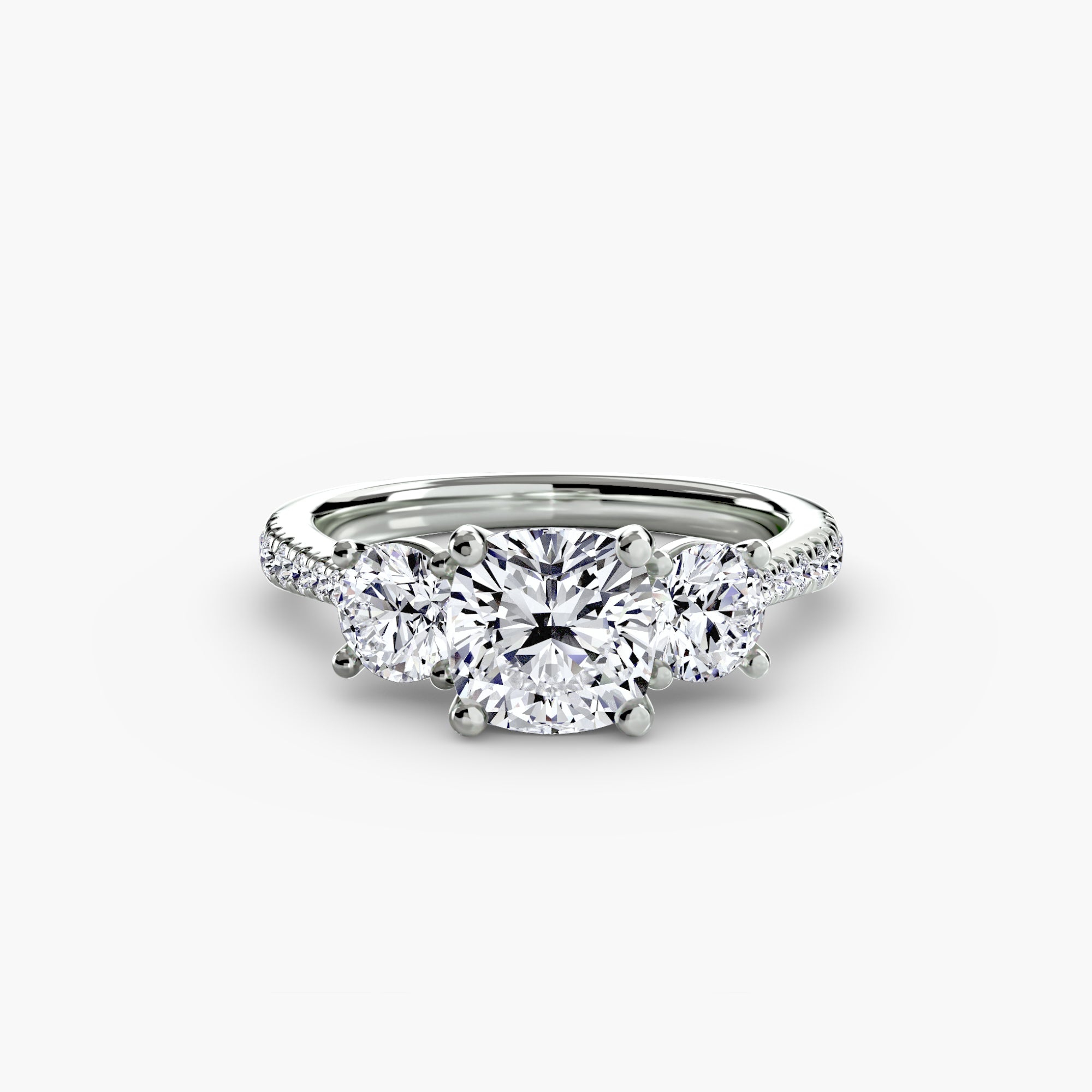 Three Stone Pavé Setting