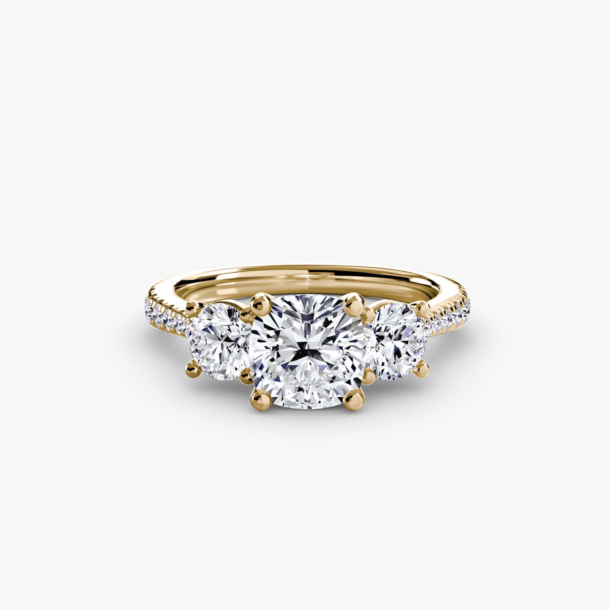 Three Stone Pavé Setting