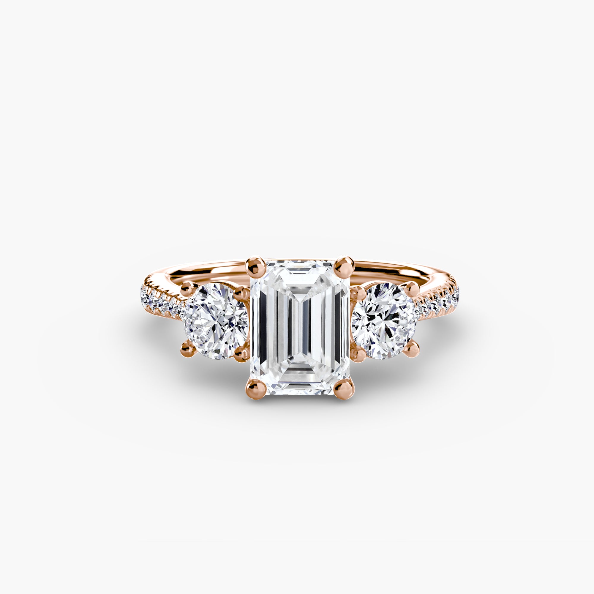 Three Stone Pavé Setting