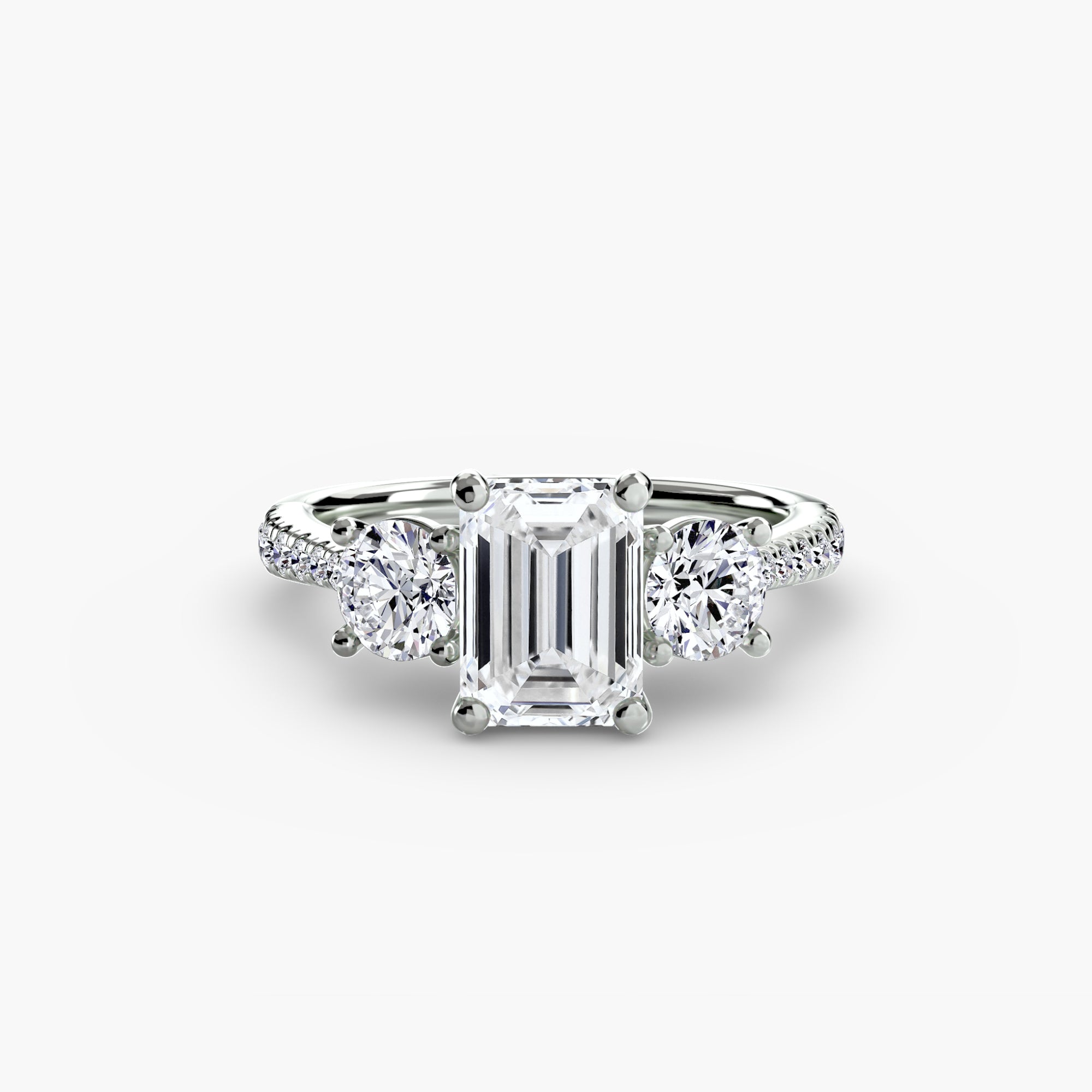 Three Stone Pavé Setting
