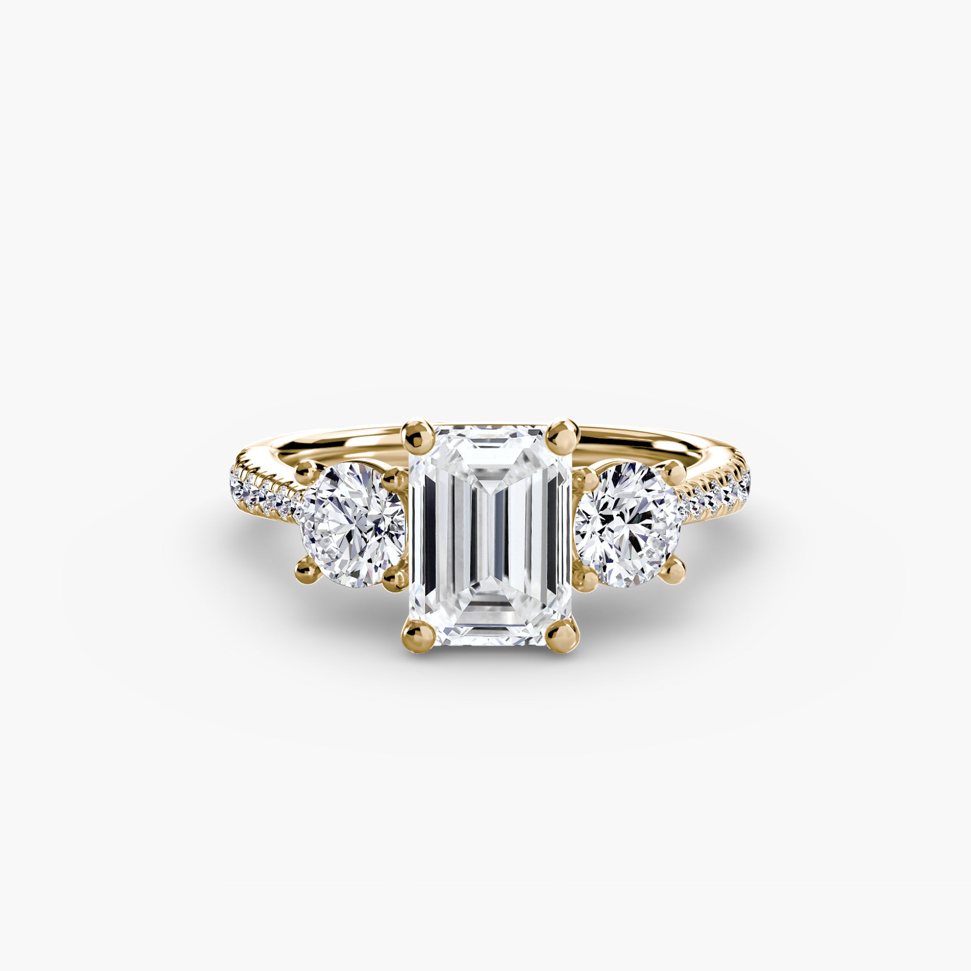 Three Stone Pavé Setting