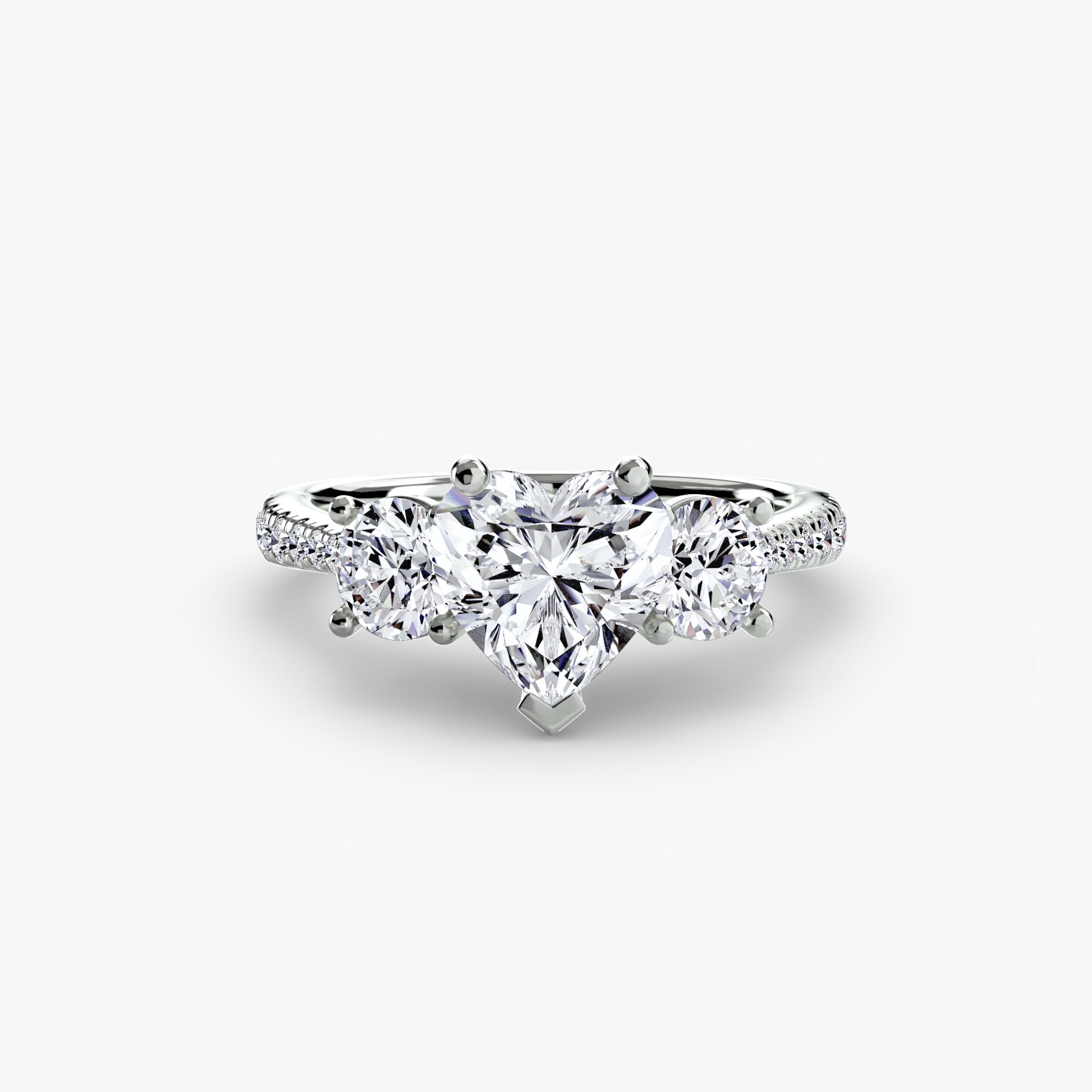 Three Stone Pavé Setting