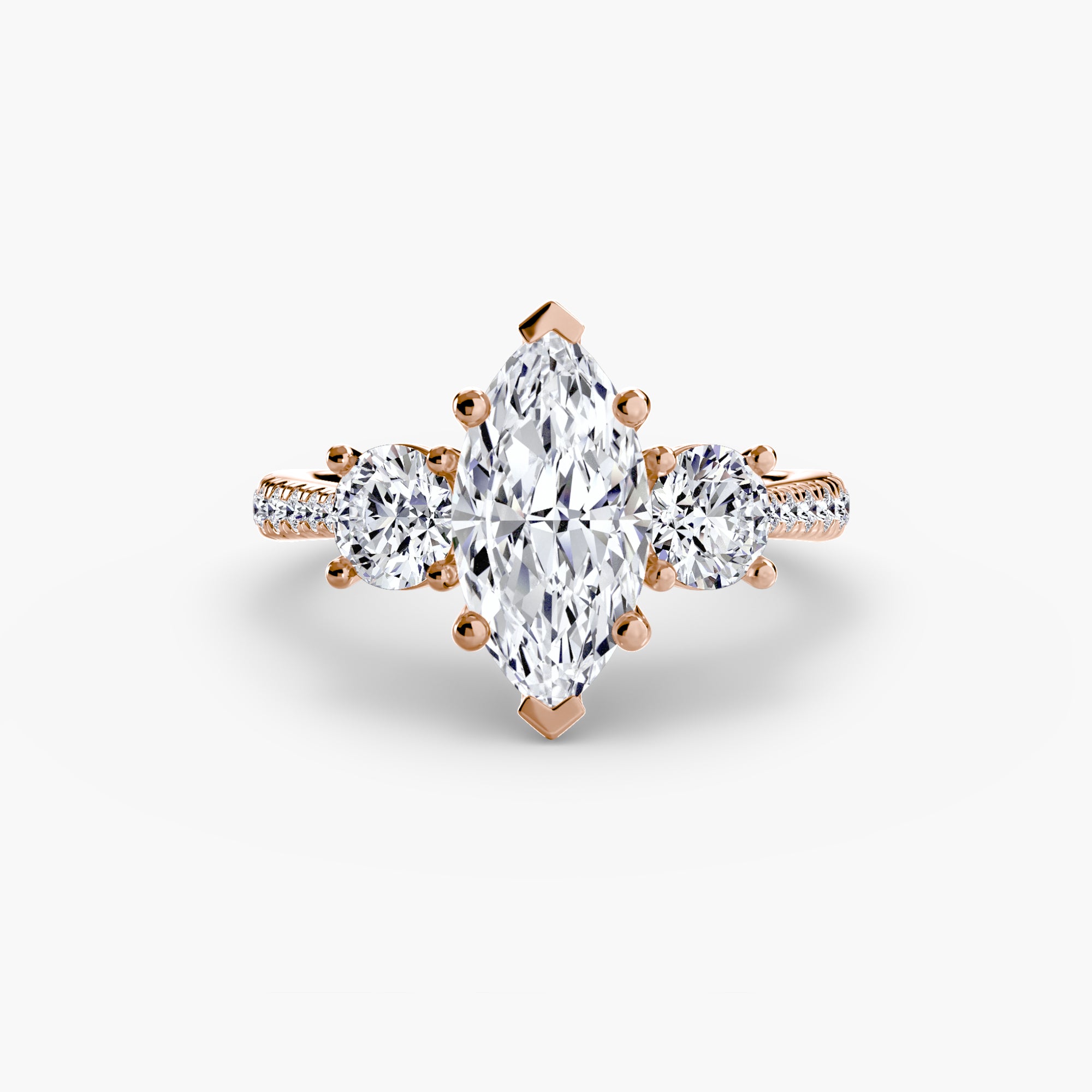 Three Stone Pavé Setting
