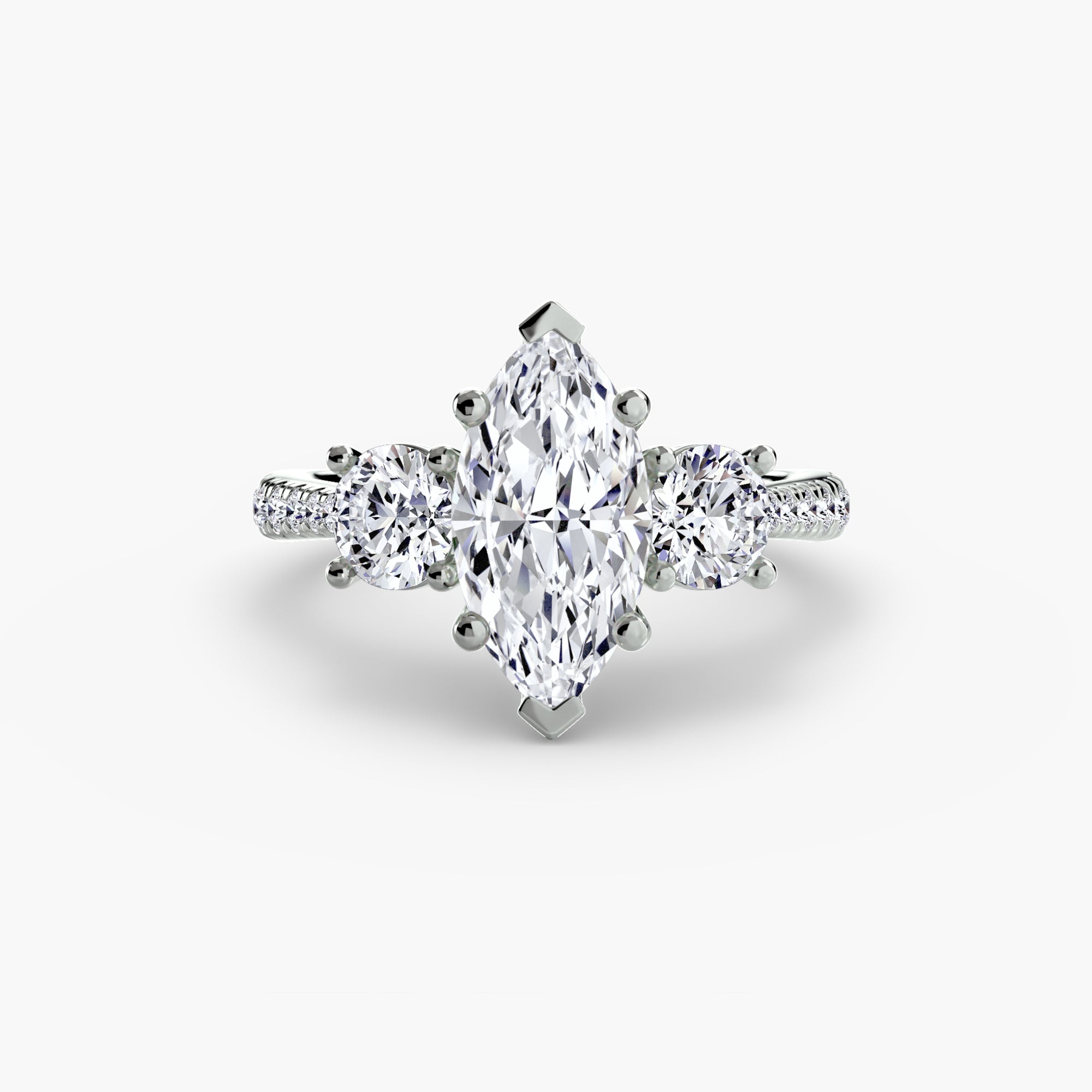 Three Stone Pavé Setting