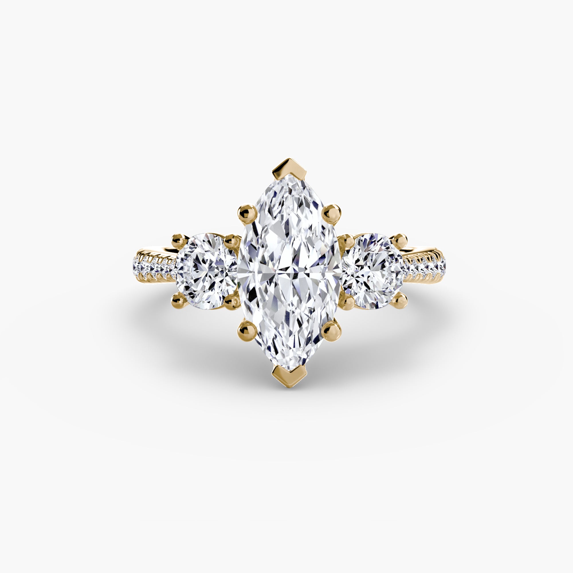 Three Stone Pavé Setting