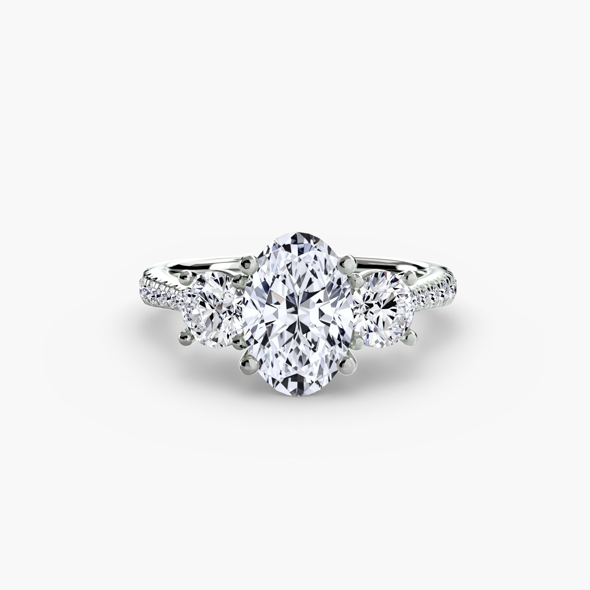 Three Stone Pavé Setting