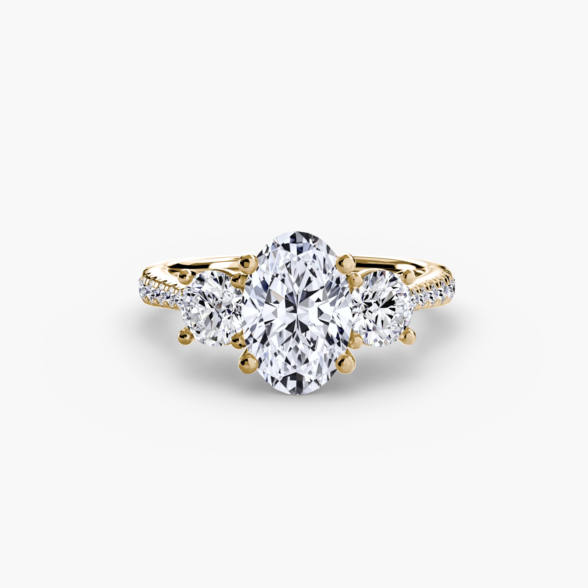 Three Stone Pavé Setting