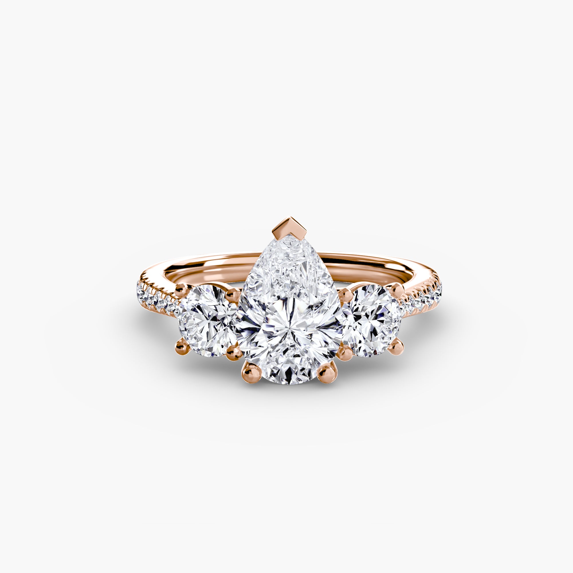 Three Stone Pavé Setting