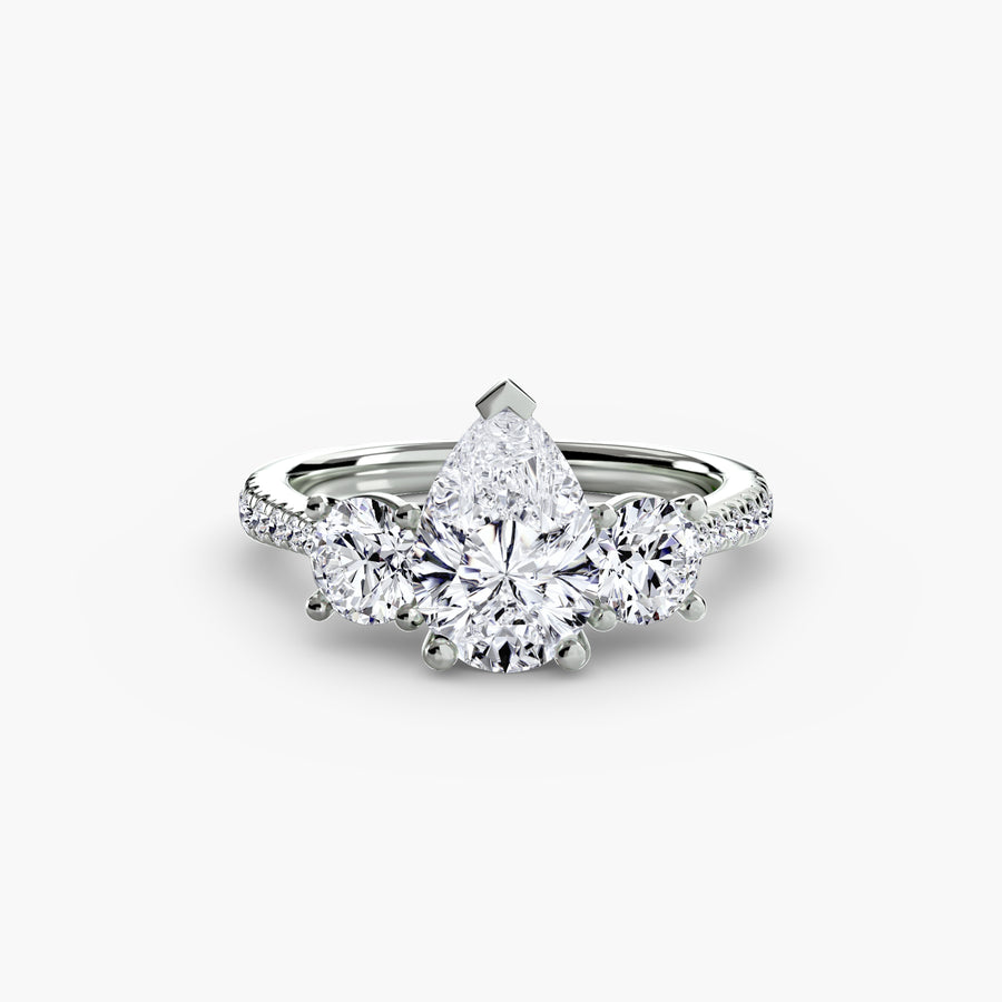 Three Stone Pavé Setting