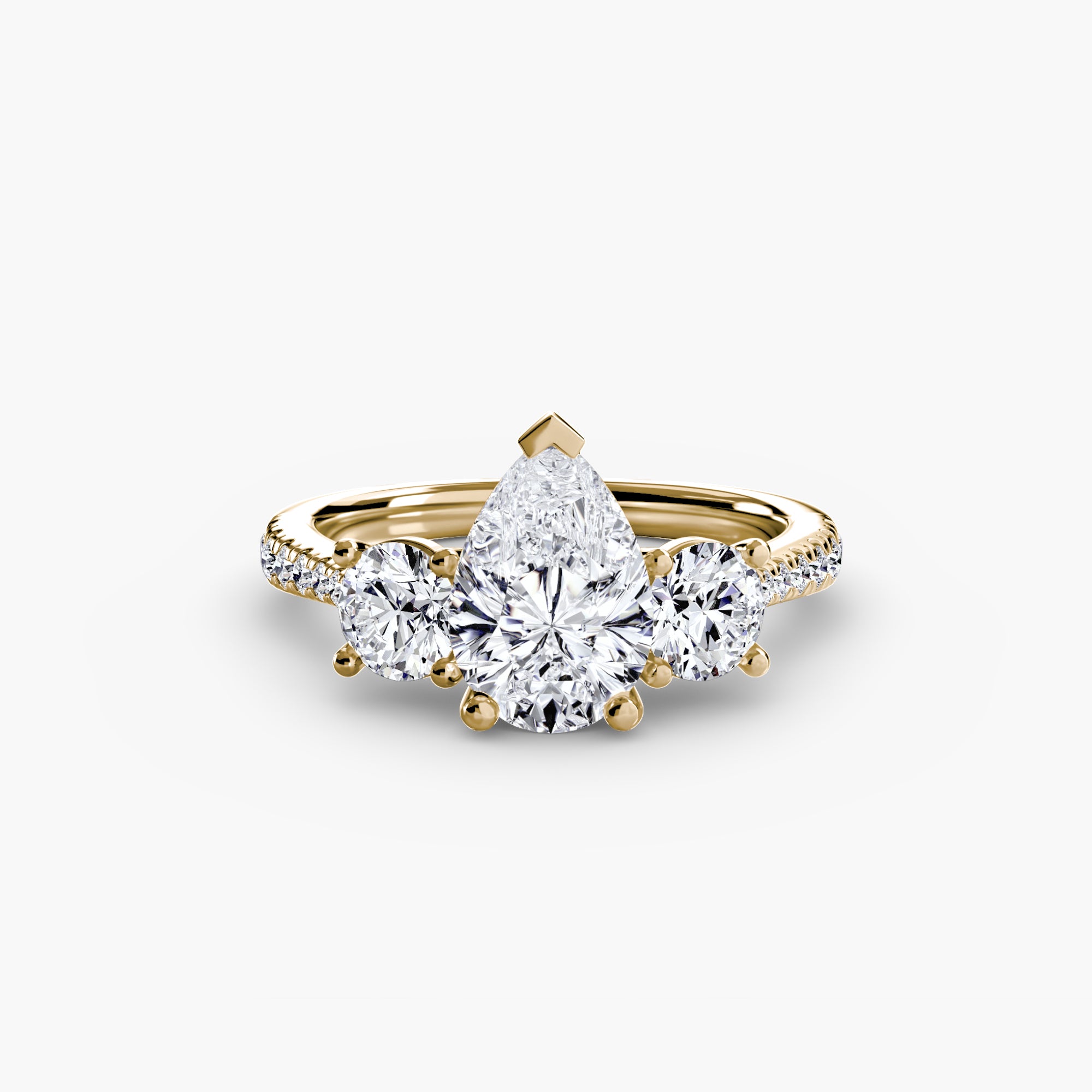 Three Stone Pavé Setting
