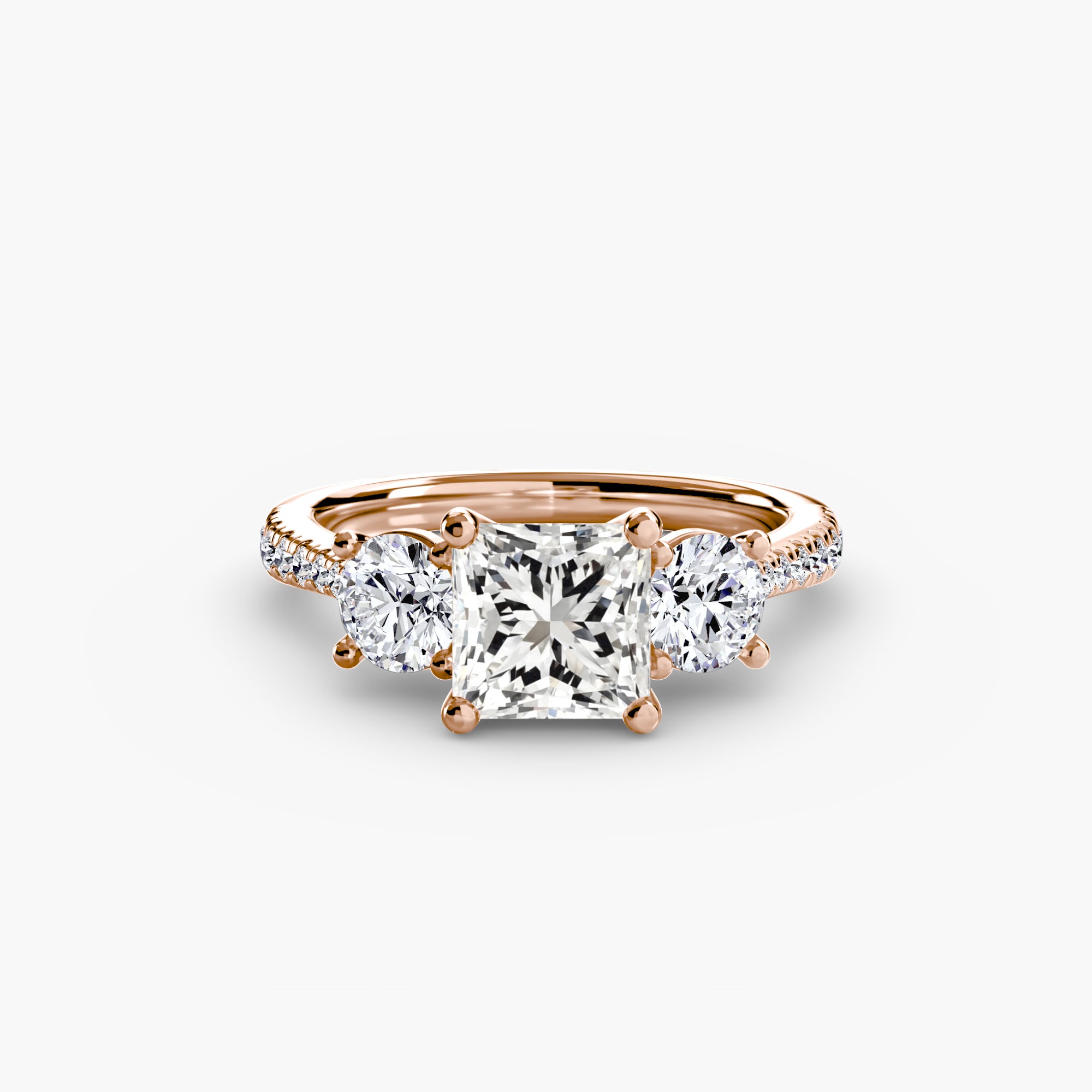 Three Stone Pavé Setting