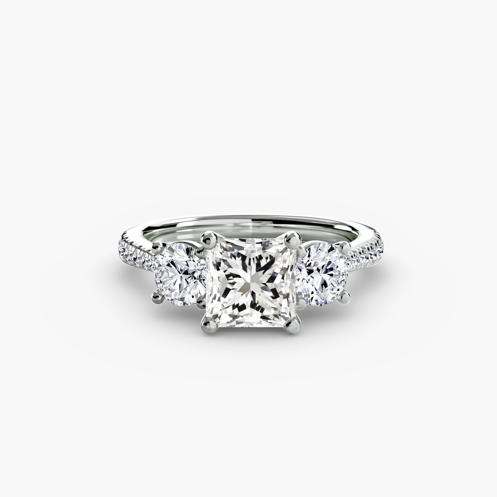 Three Stone Pavé Setting