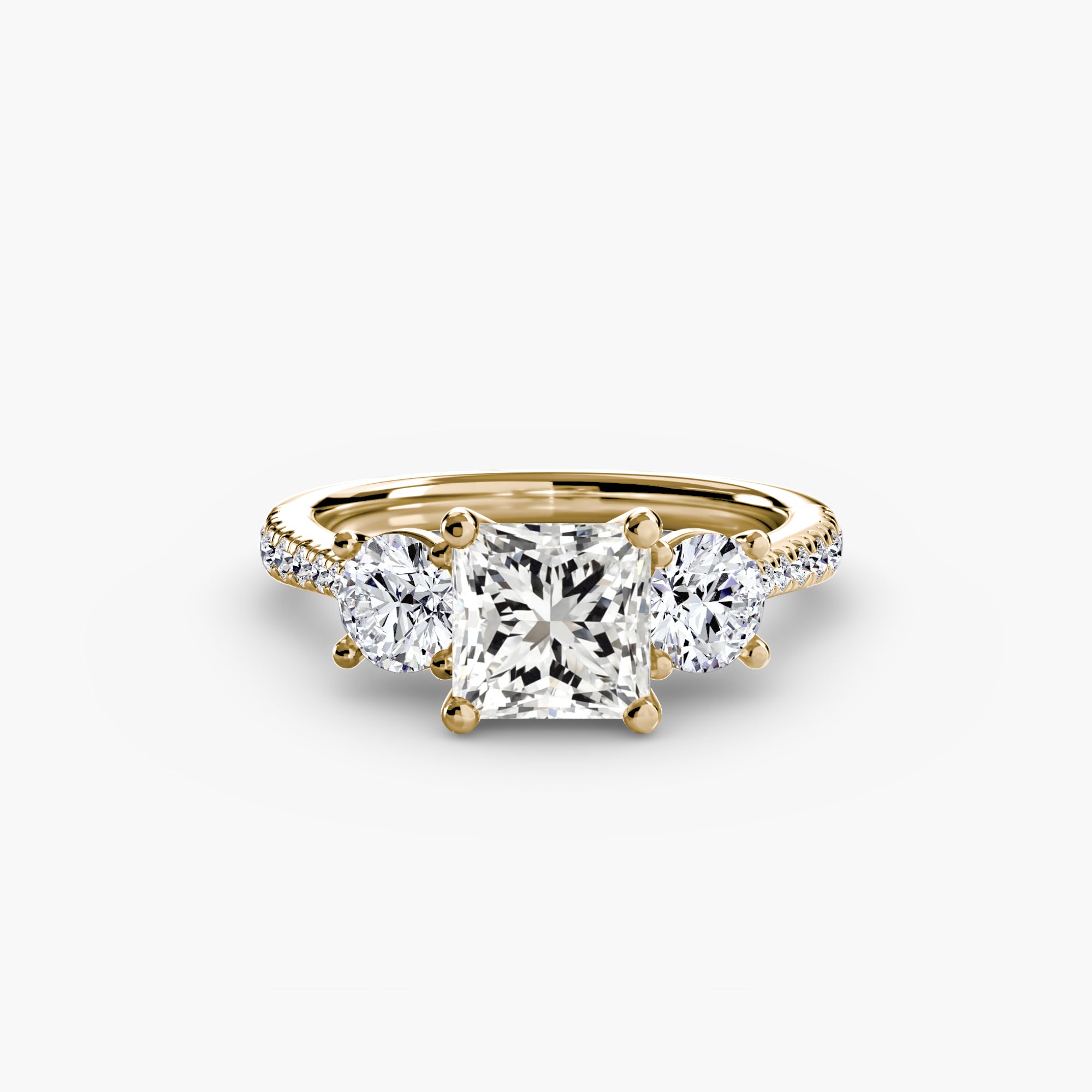 Three Stone Pavé Setting