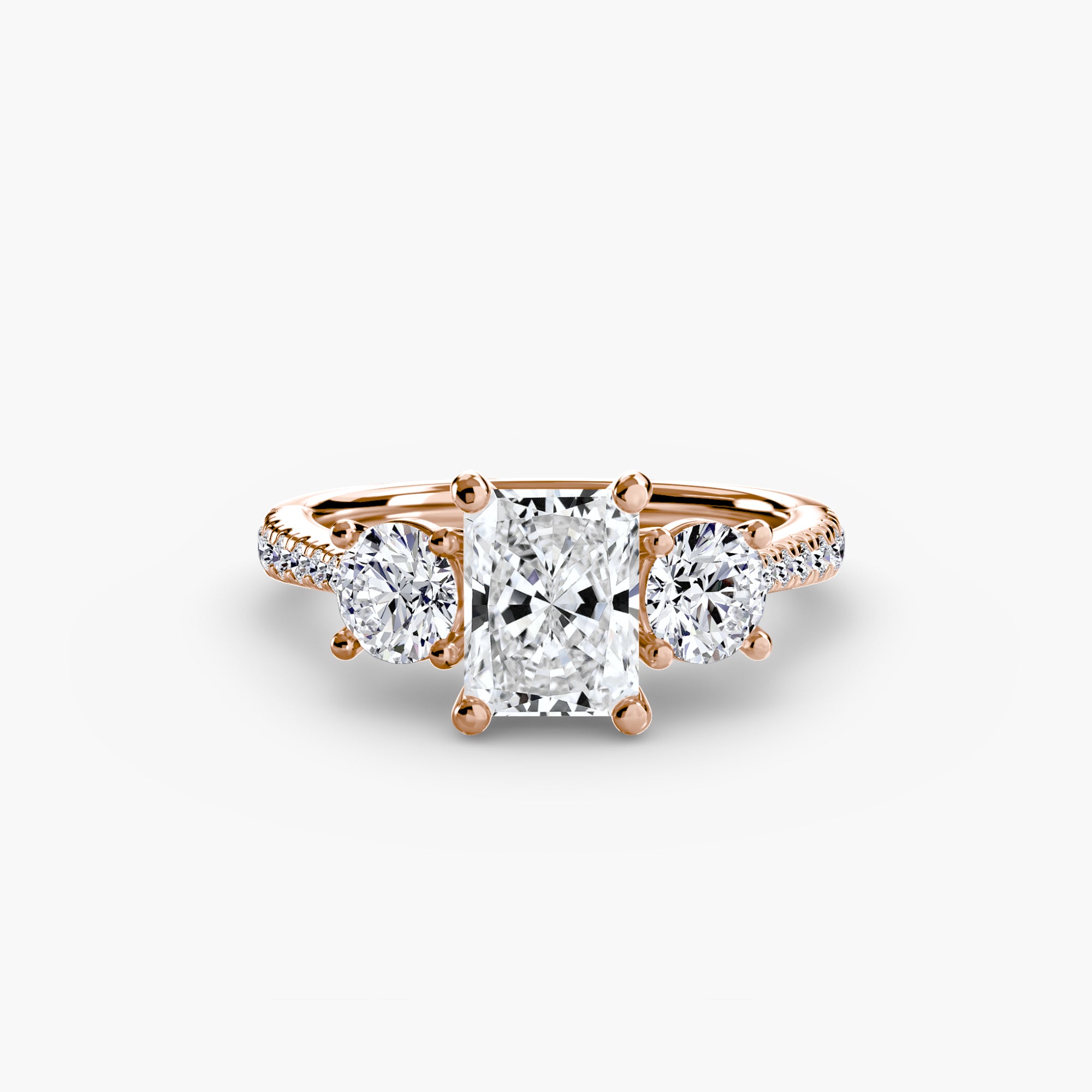 Three Stone Pavé Setting
