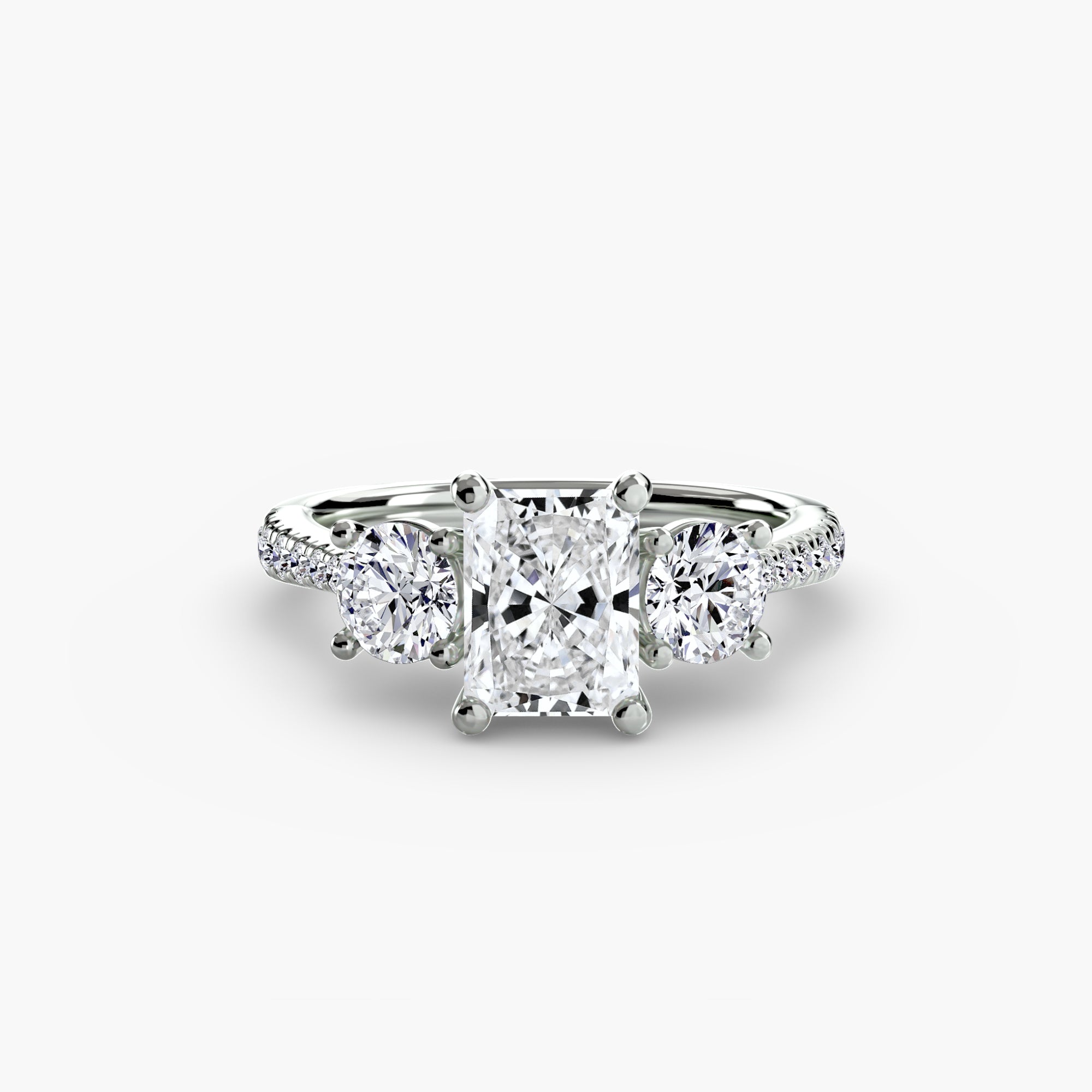 Three Stone Pavé Setting