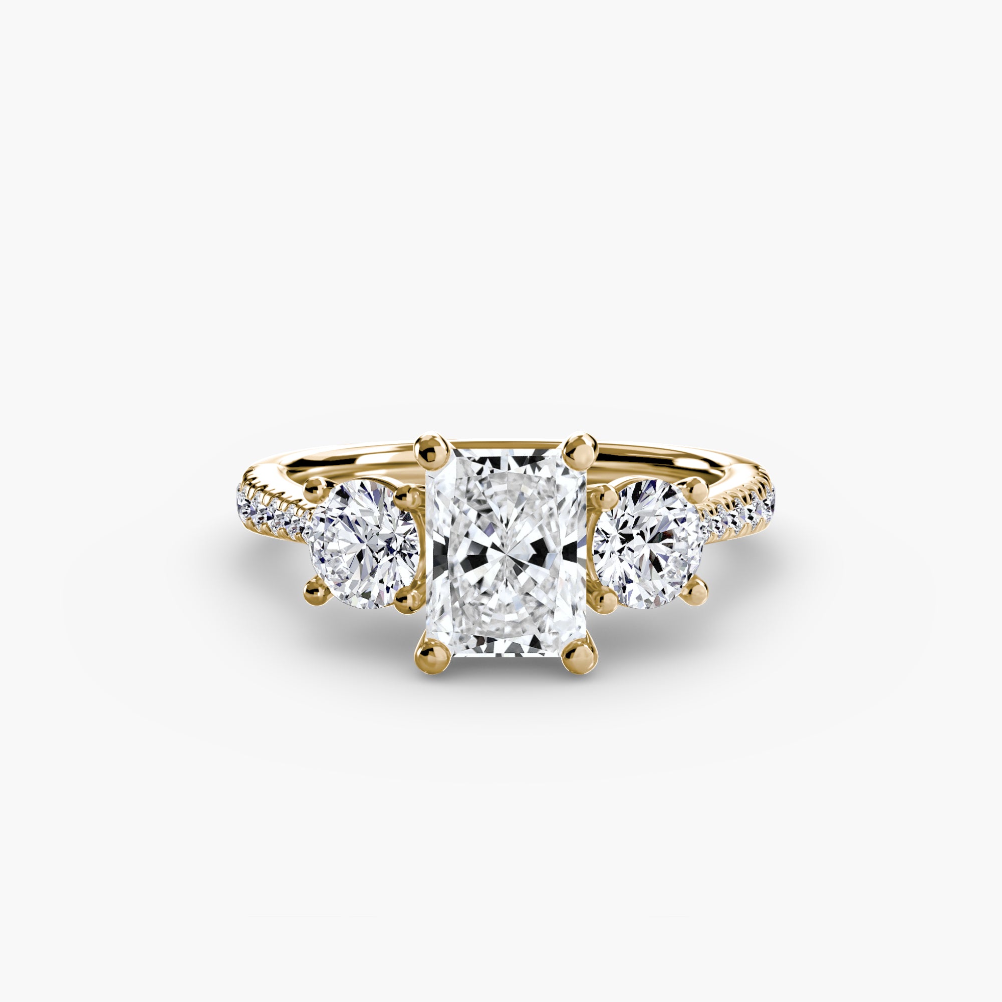 Three Stone Pavé Setting