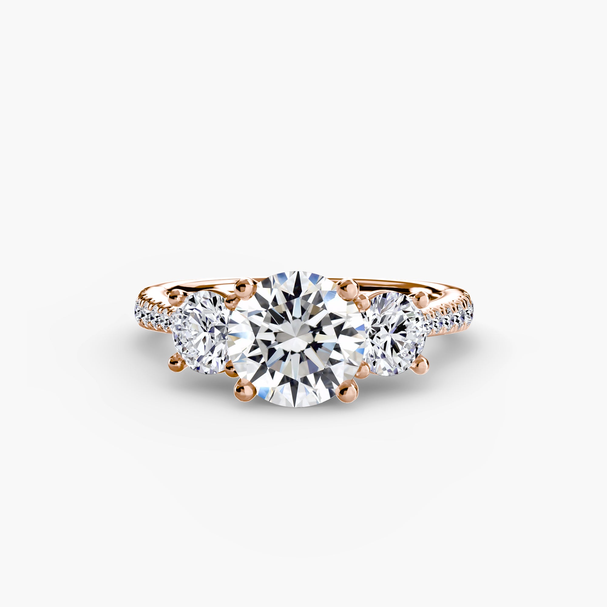 Three Stone Pavé Setting