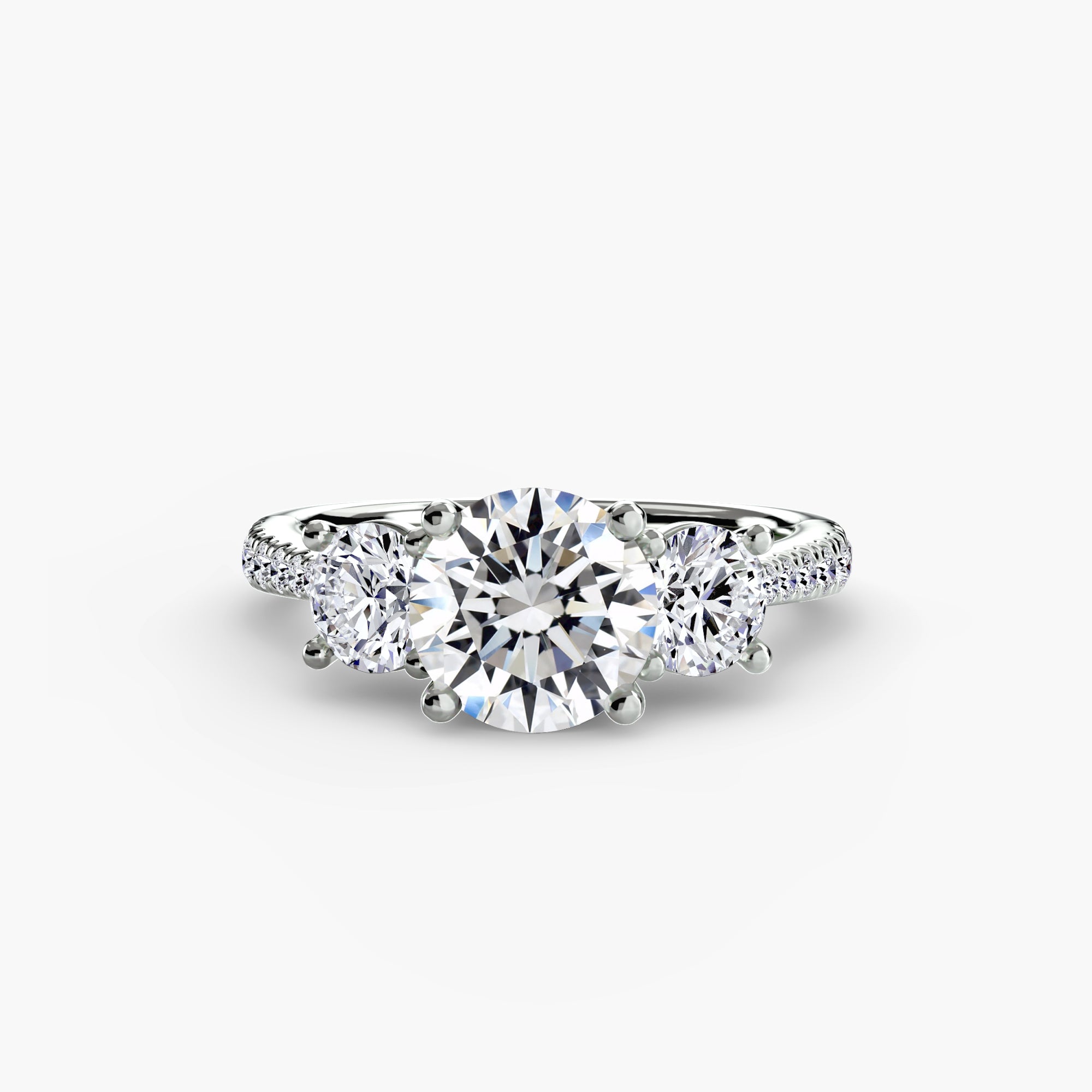 Three Stone Pavé Setting