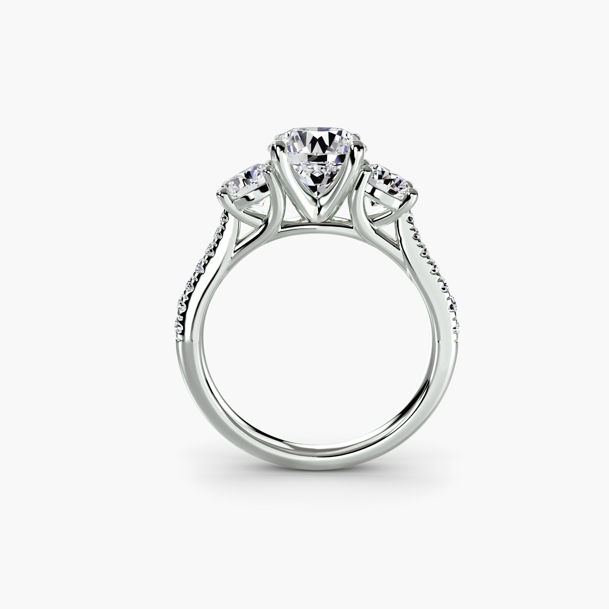 Three Stone Pavé Setting