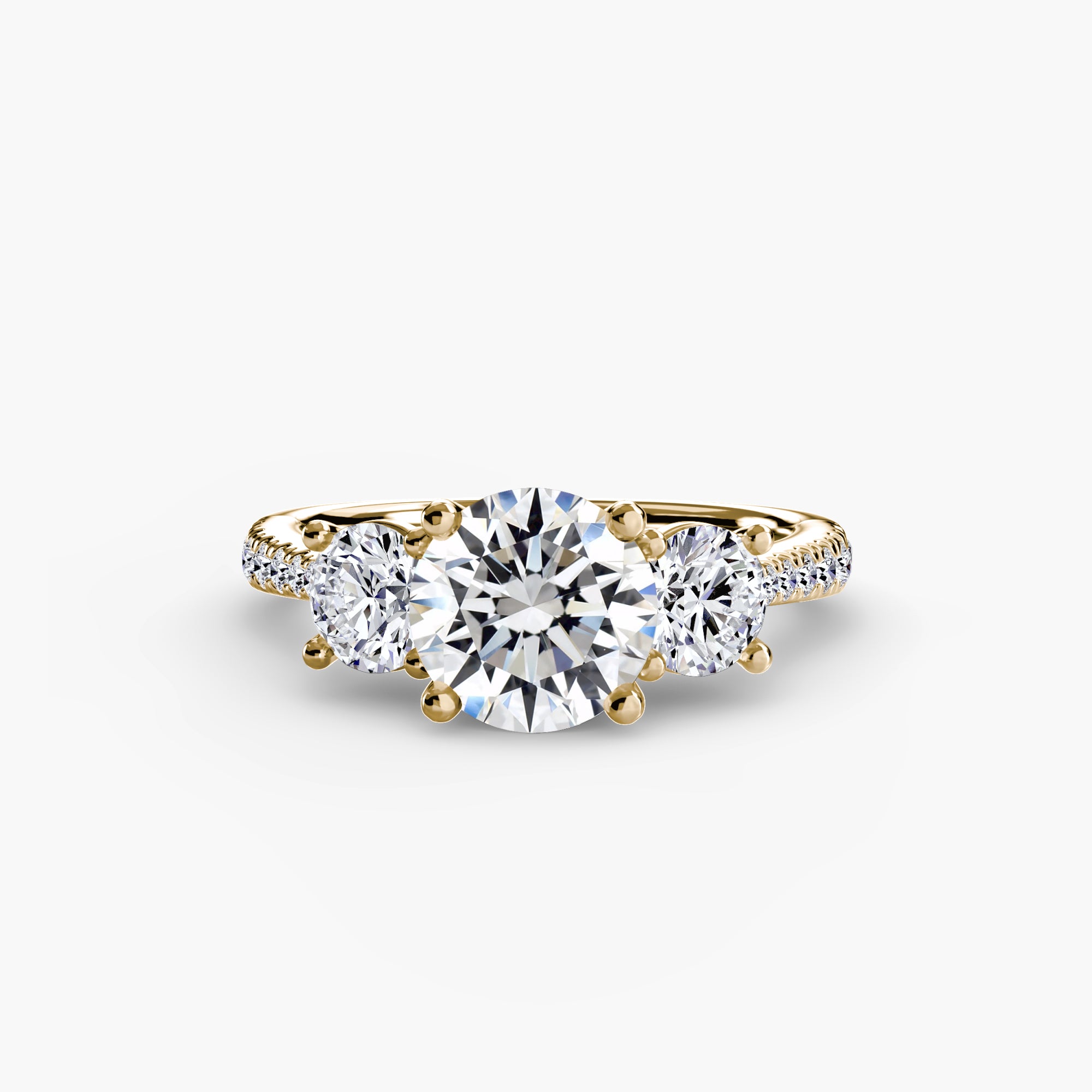 Three Stone Pavé Setting