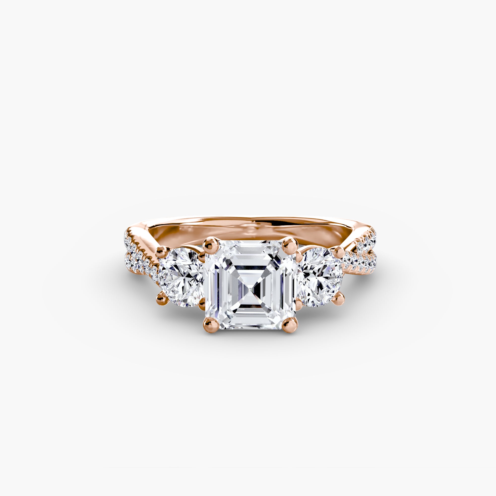 Split Shank Three Stone Setting