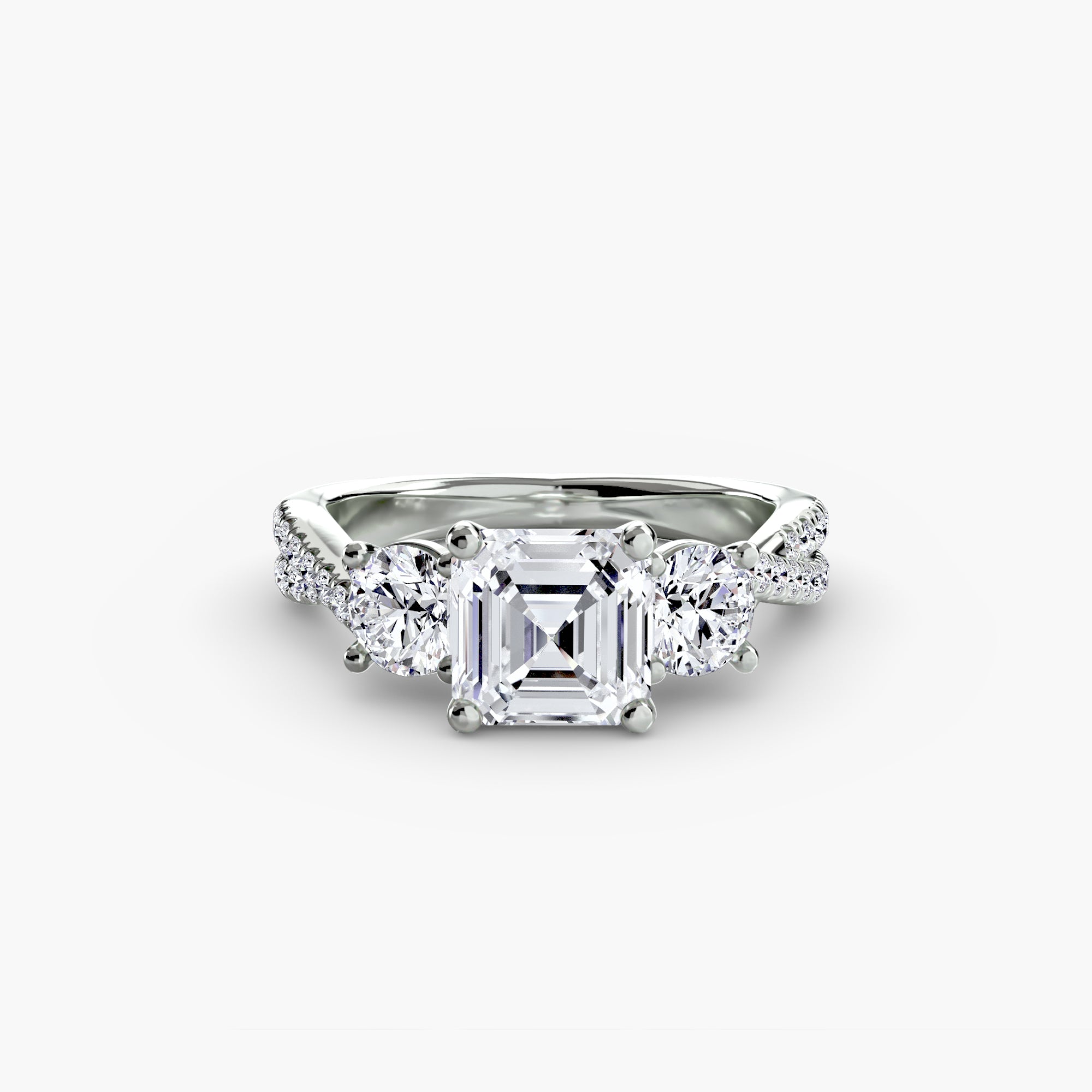 Split Shank Three Stone Setting