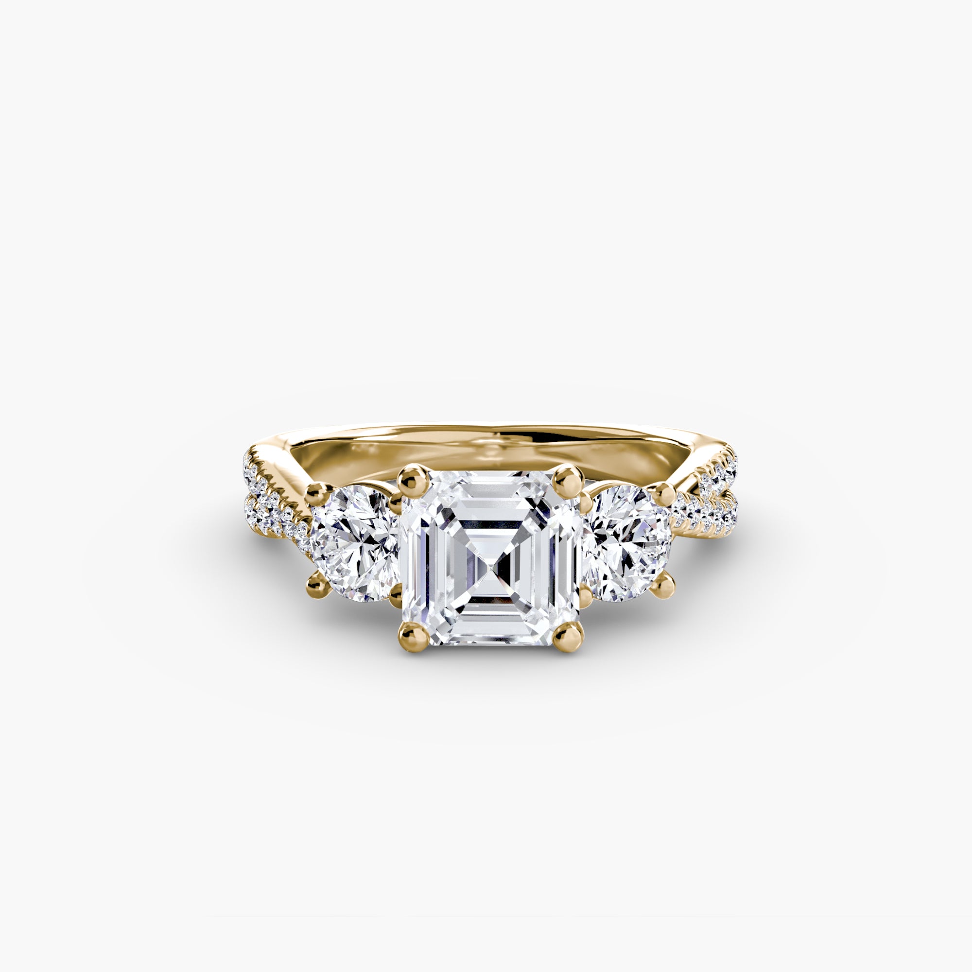Split Shank Three Stone Setting
