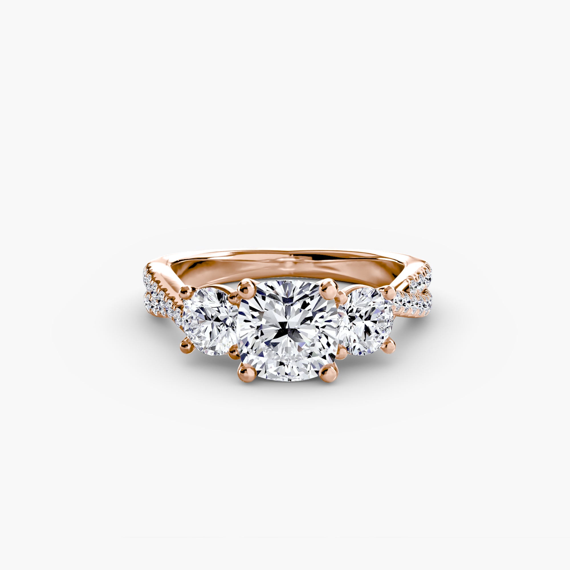 Split Shank Three Stone Setting