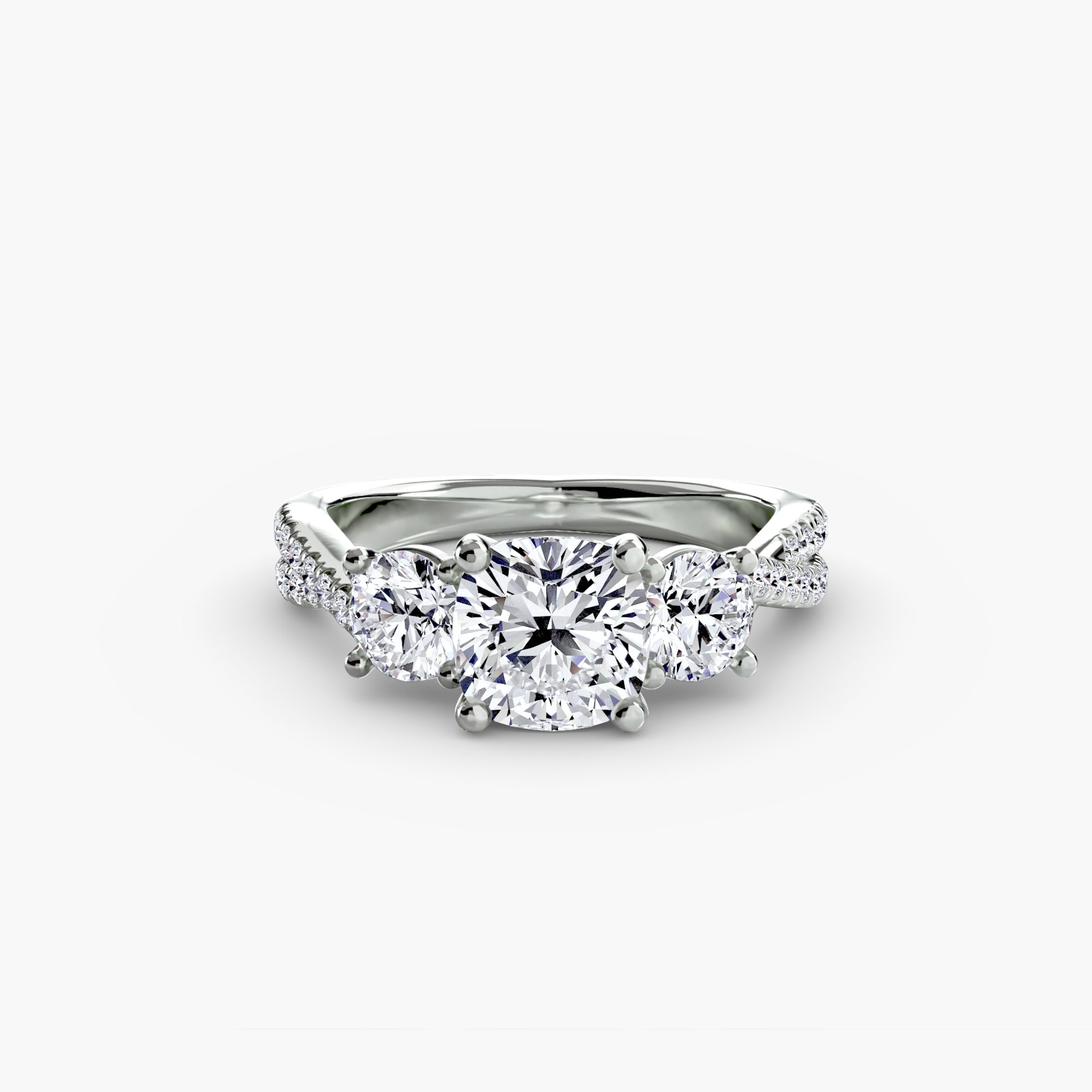 Split Shank Three Stone Setting