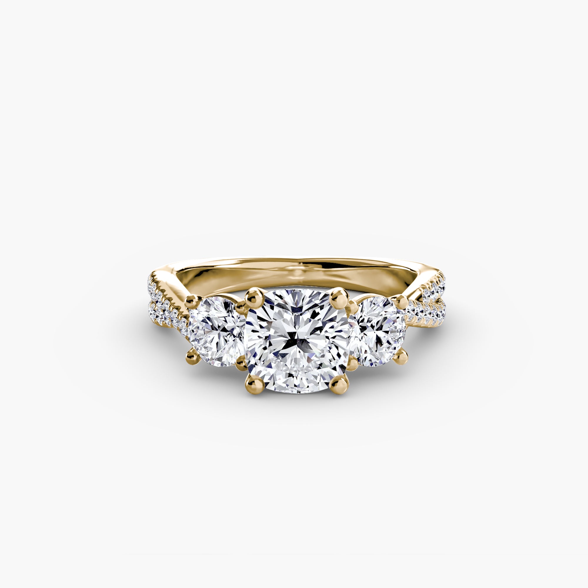 Split Shank Three Stone Setting