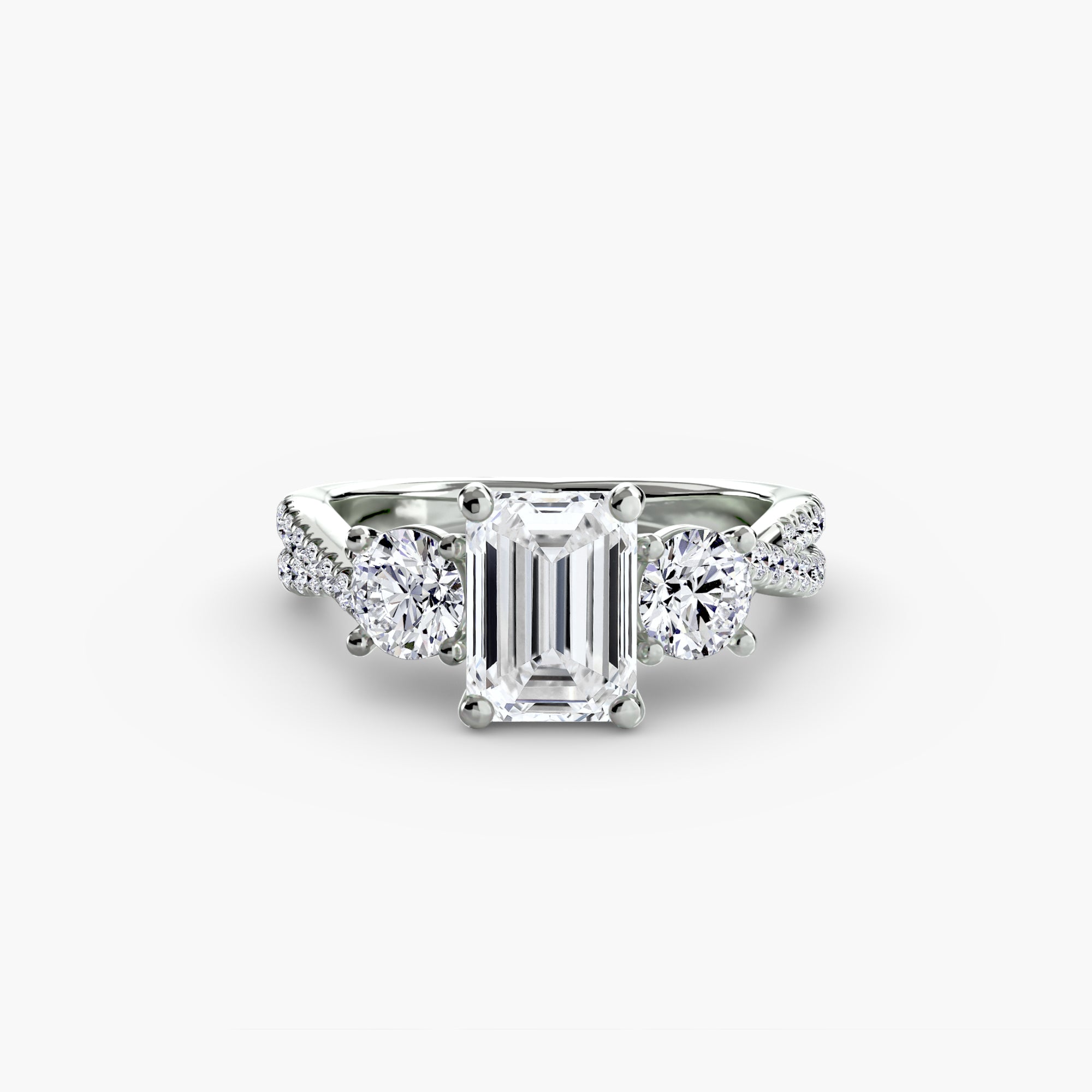 Split Shank Three Stone Setting