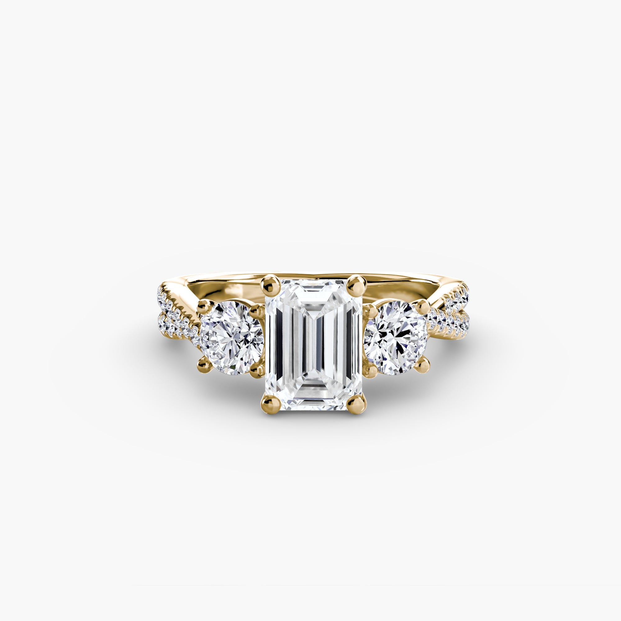 Split Shank Three Stone Setting