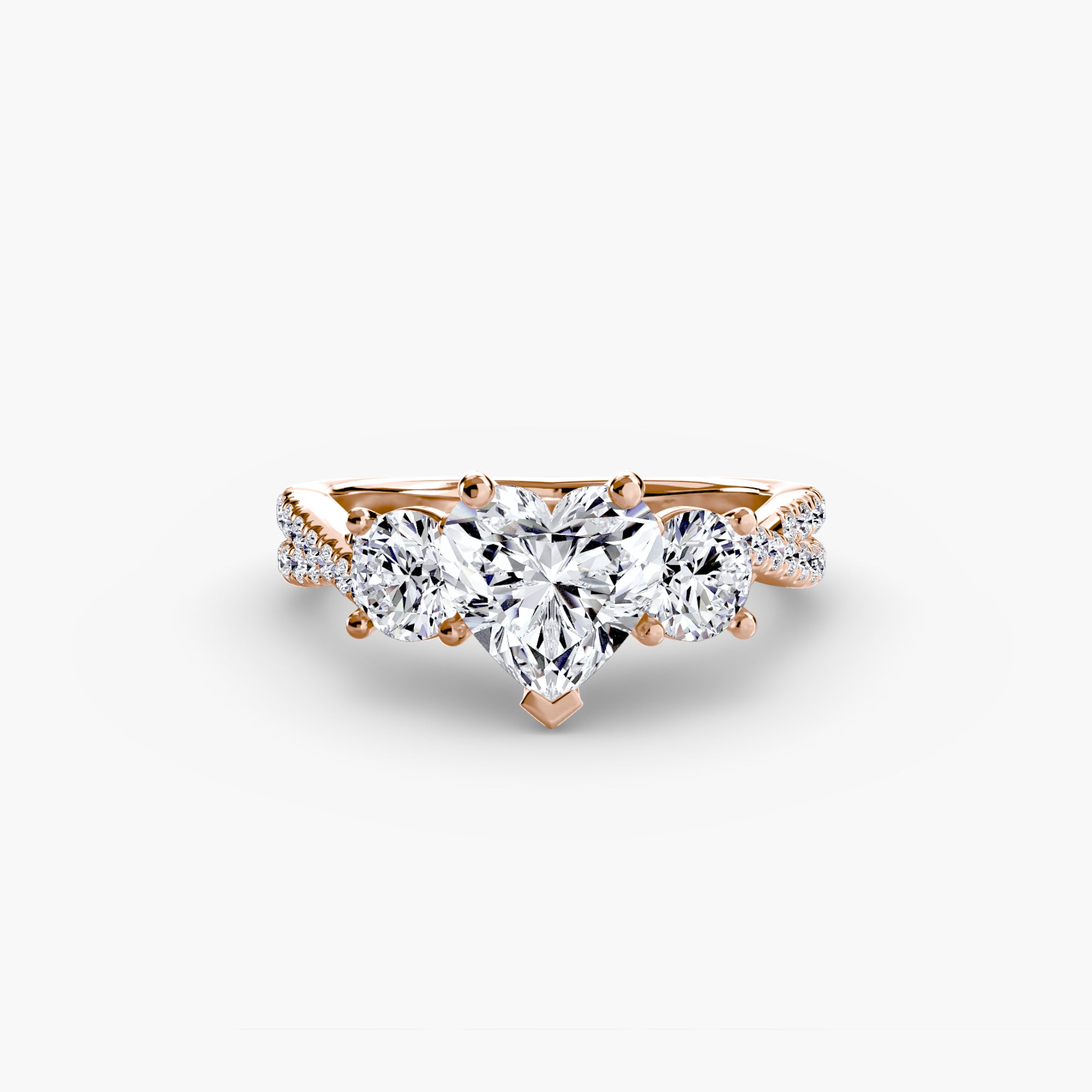 Split Shank Three Stone Setting