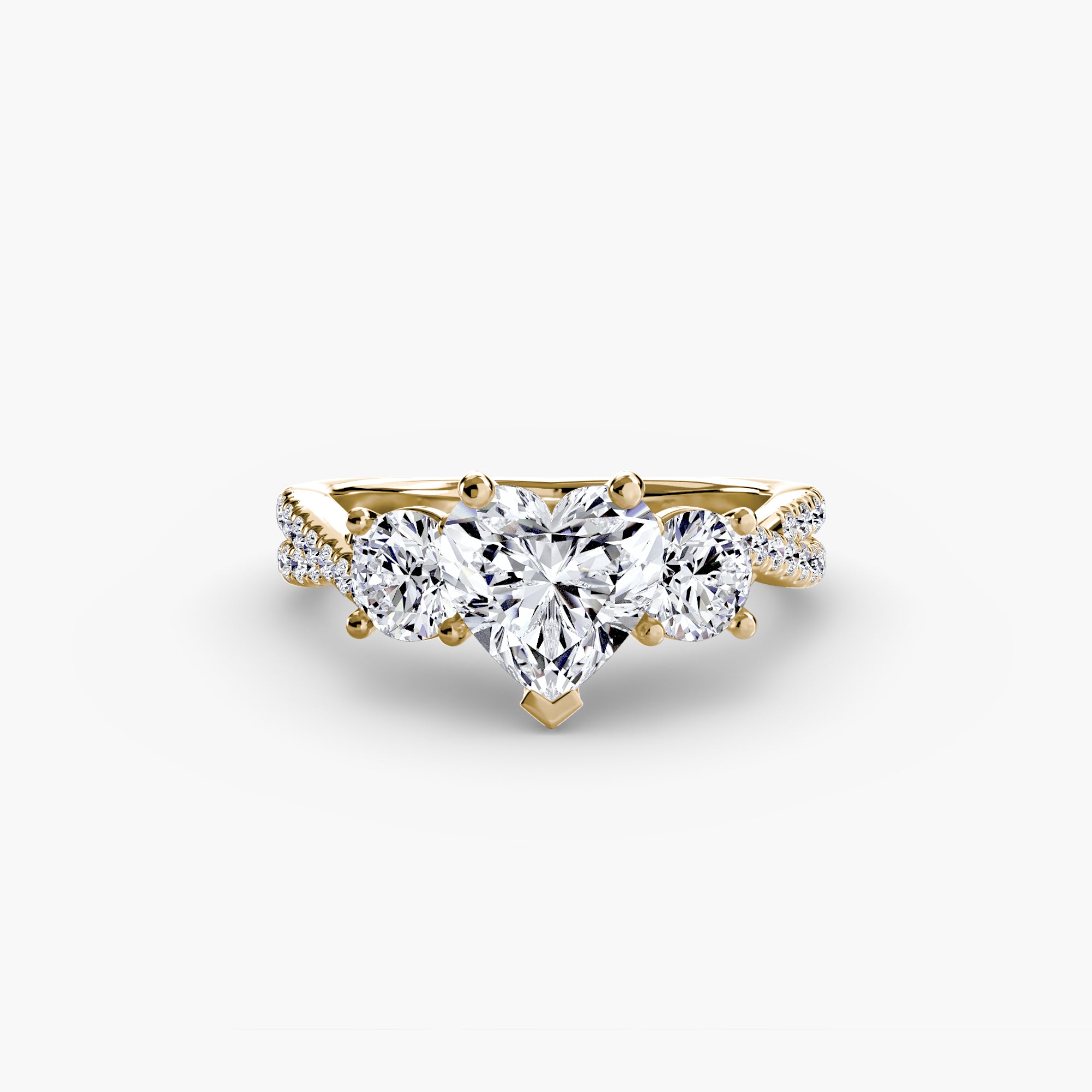 Split Shank Three Stone Setting