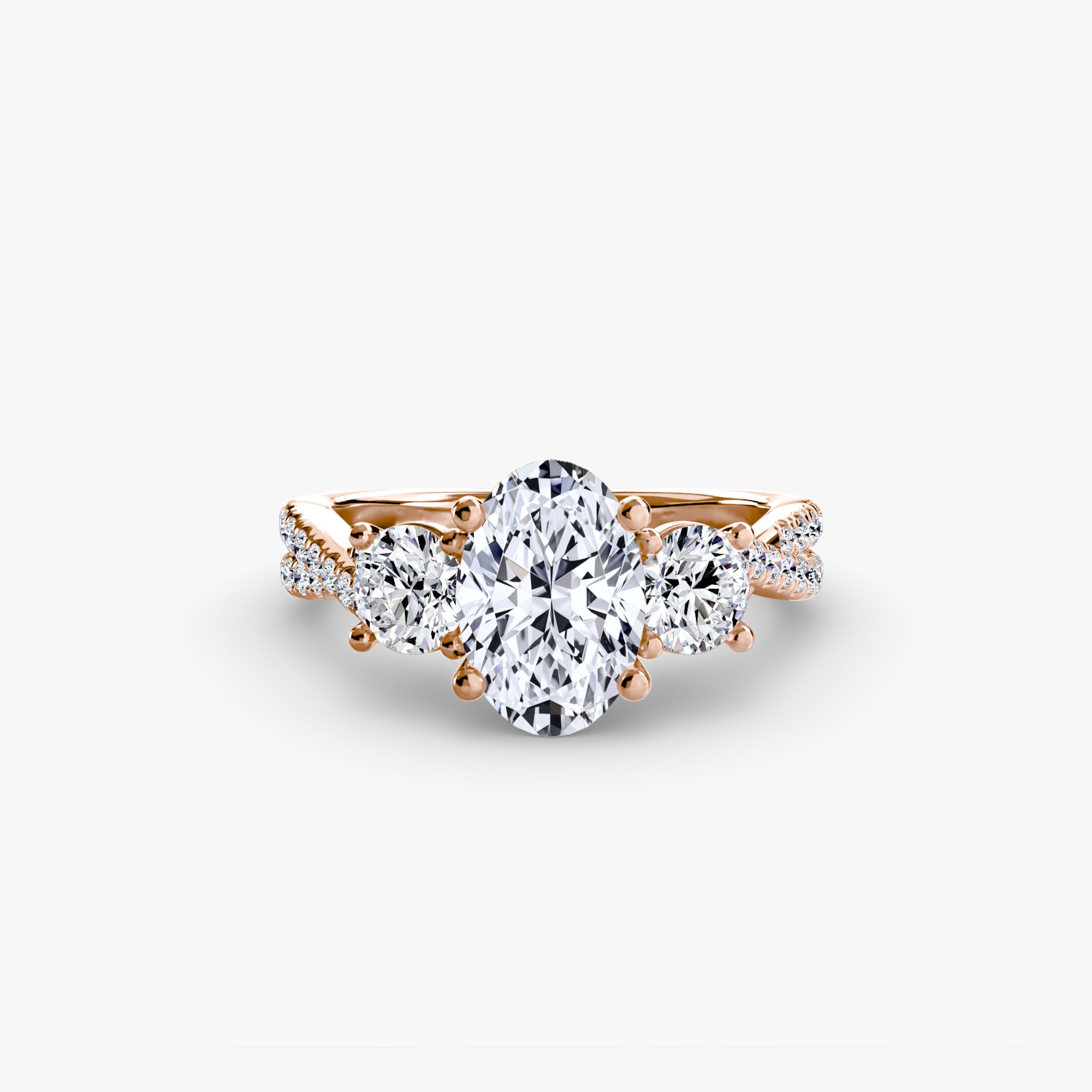 Split Shank Three Stone Setting