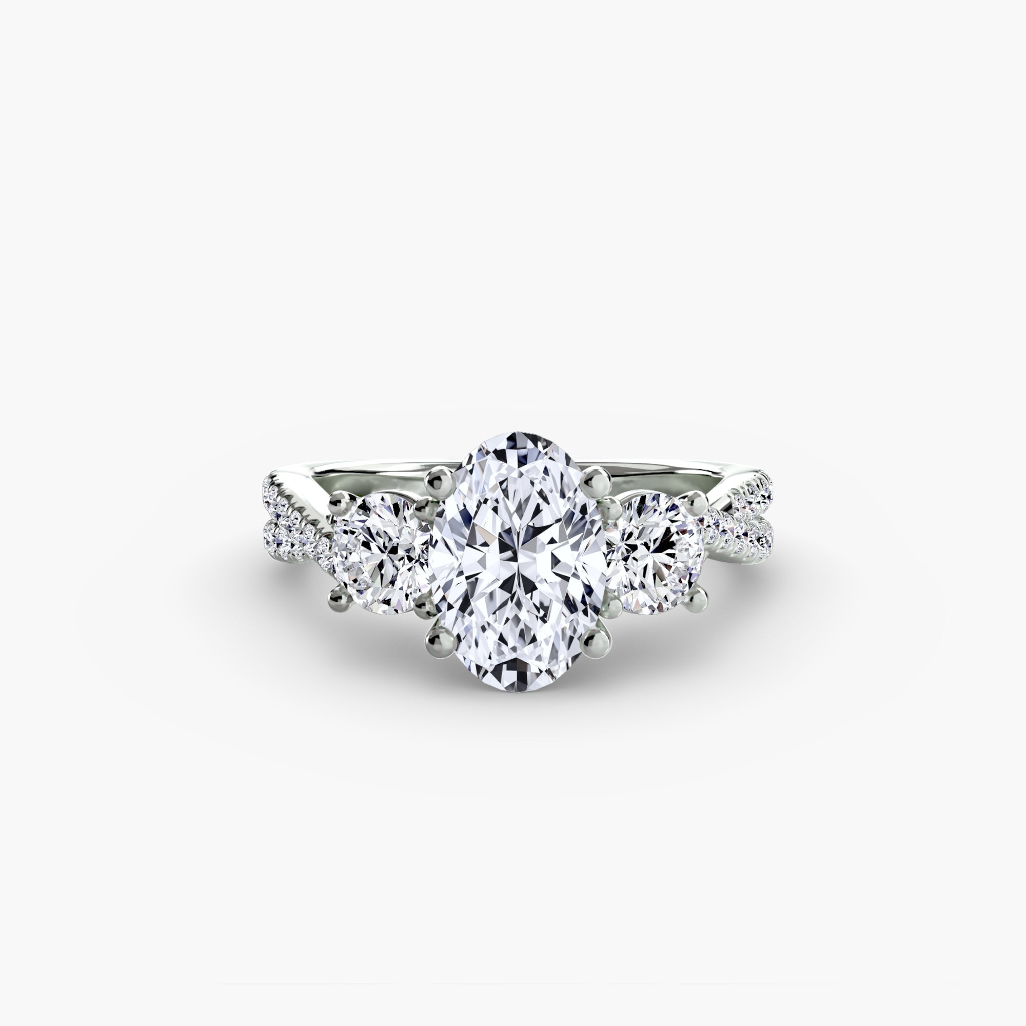 Split Shank Three Stone Setting