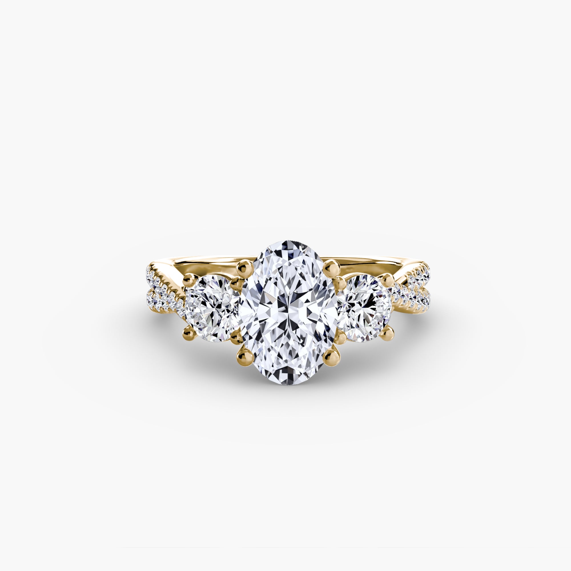 Split Shank Three Stone Setting