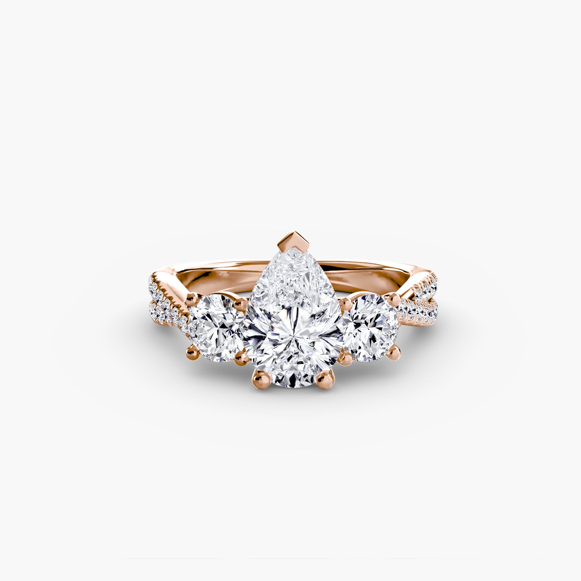 Split Shank Three Stone Setting