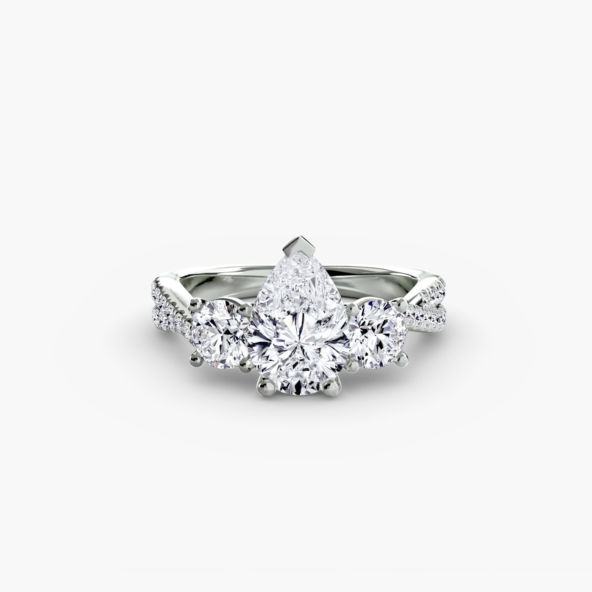 Split Shank Three Stone Setting