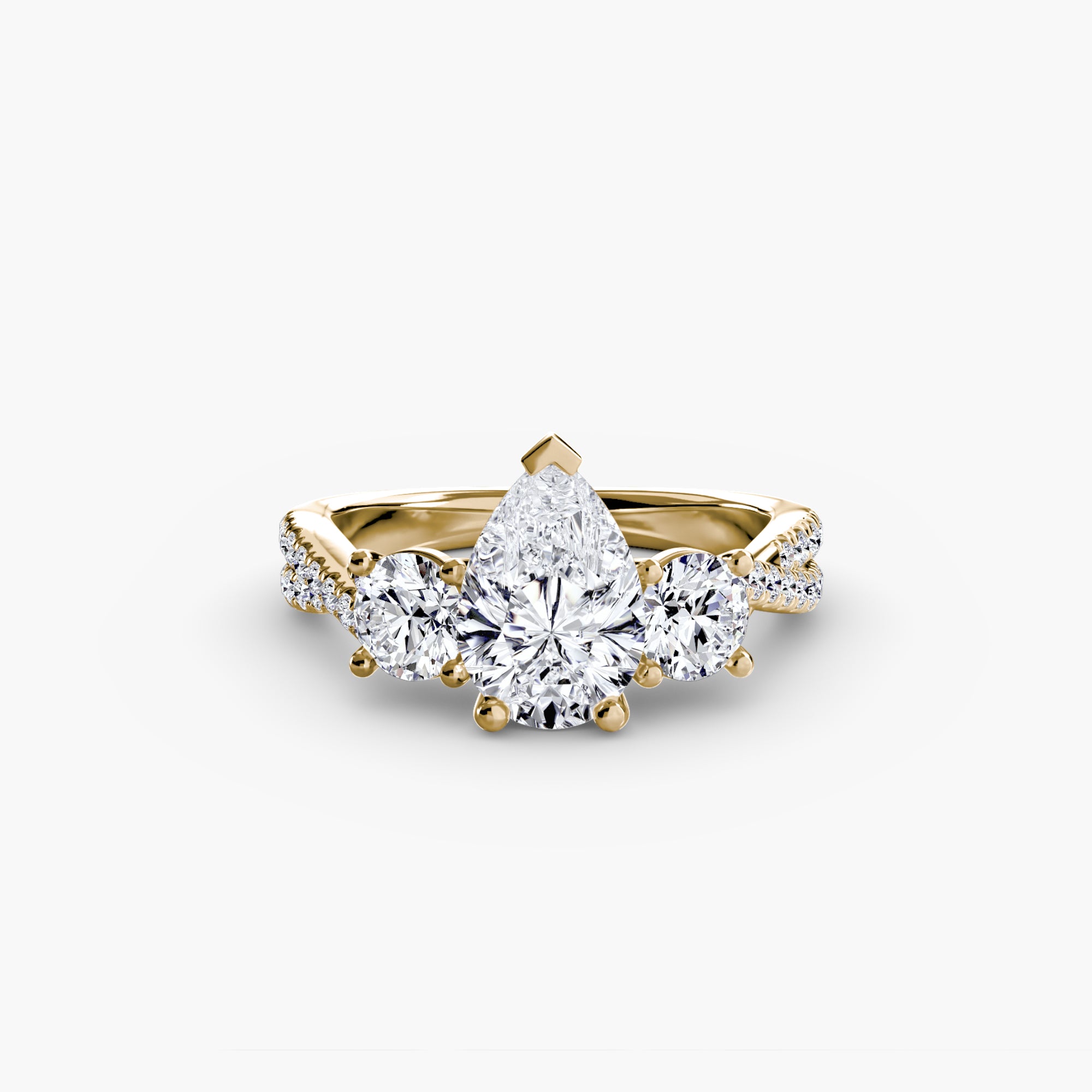 Split Shank Three Stone Setting