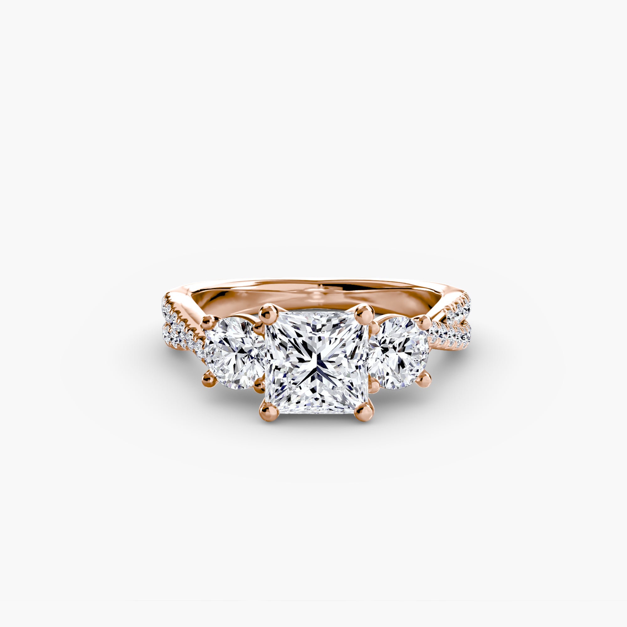 Split Shank Three Stone Setting
