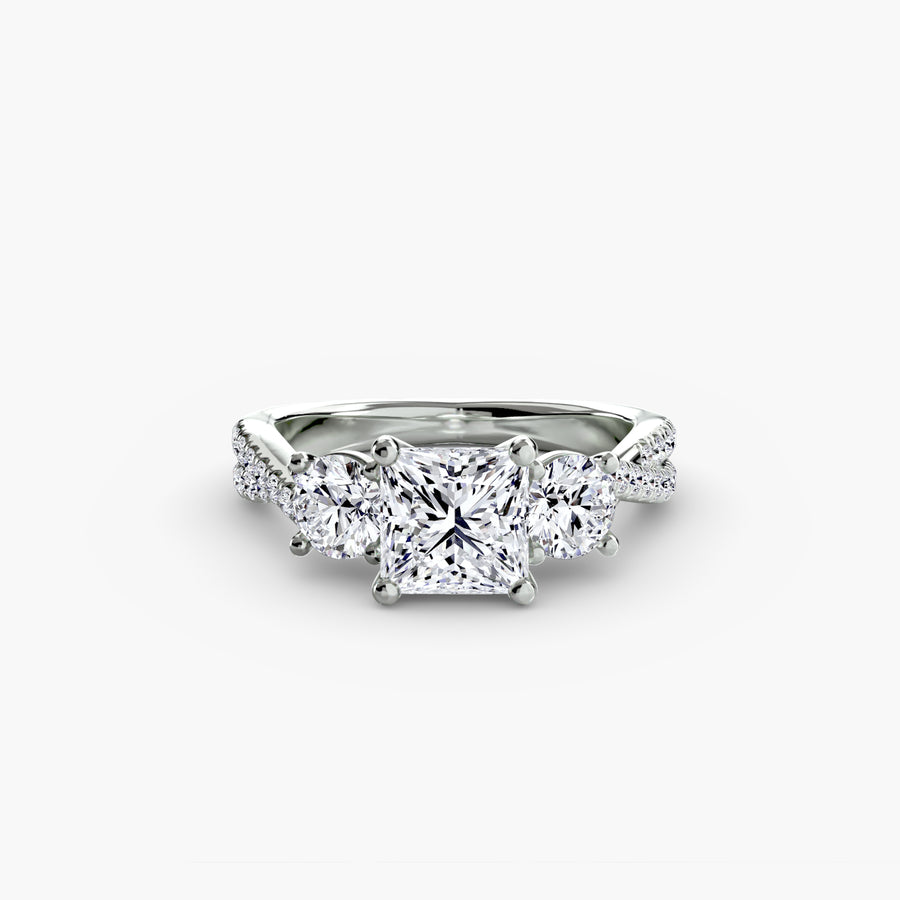 Split Shank Three Stone Setting