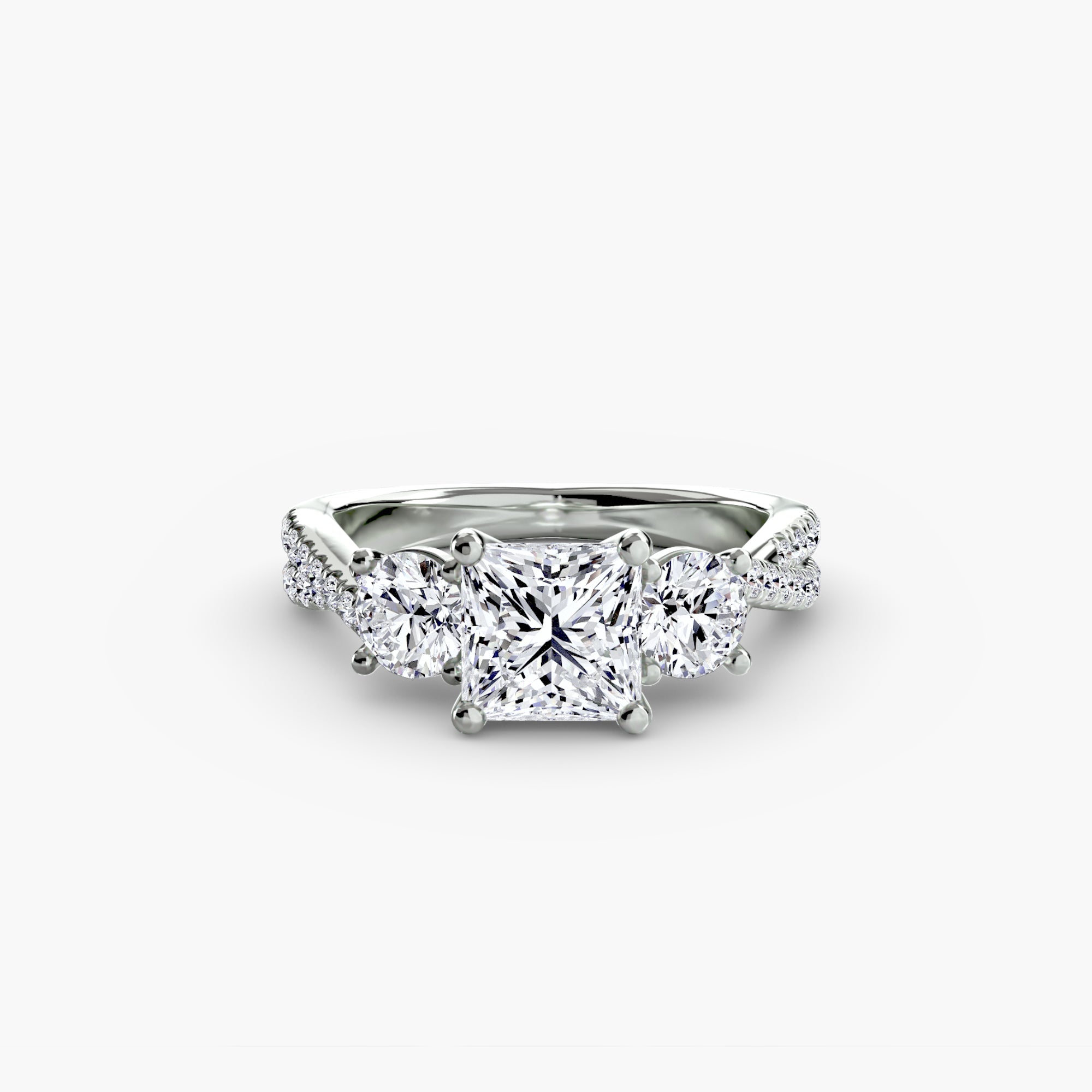 Split Shank Three Stone Setting