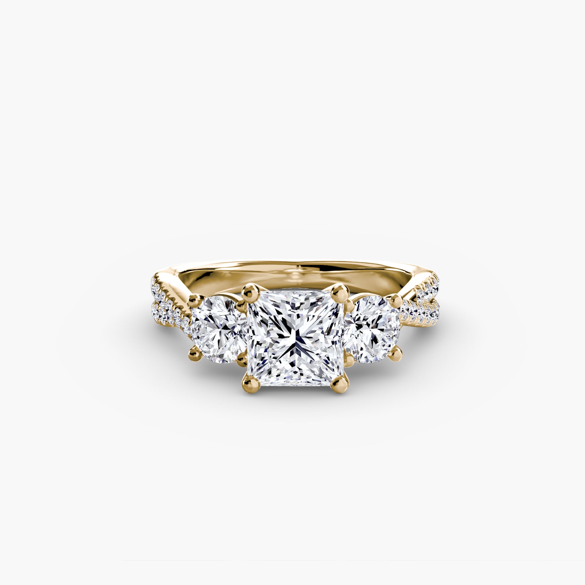 Split Shank Three Stone Setting