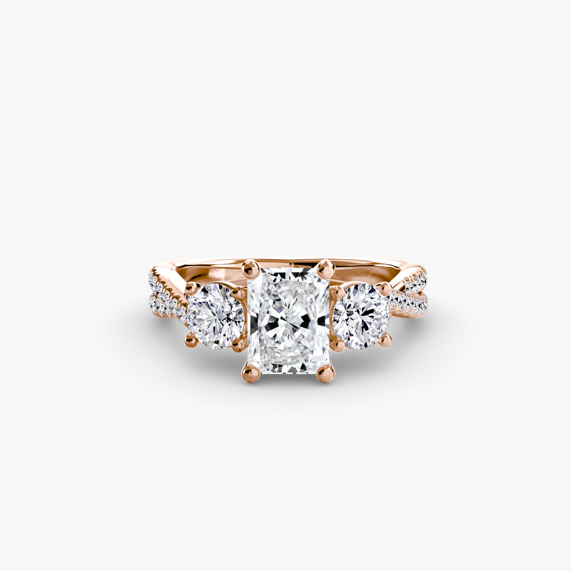 Split Shank Three Stone Setting