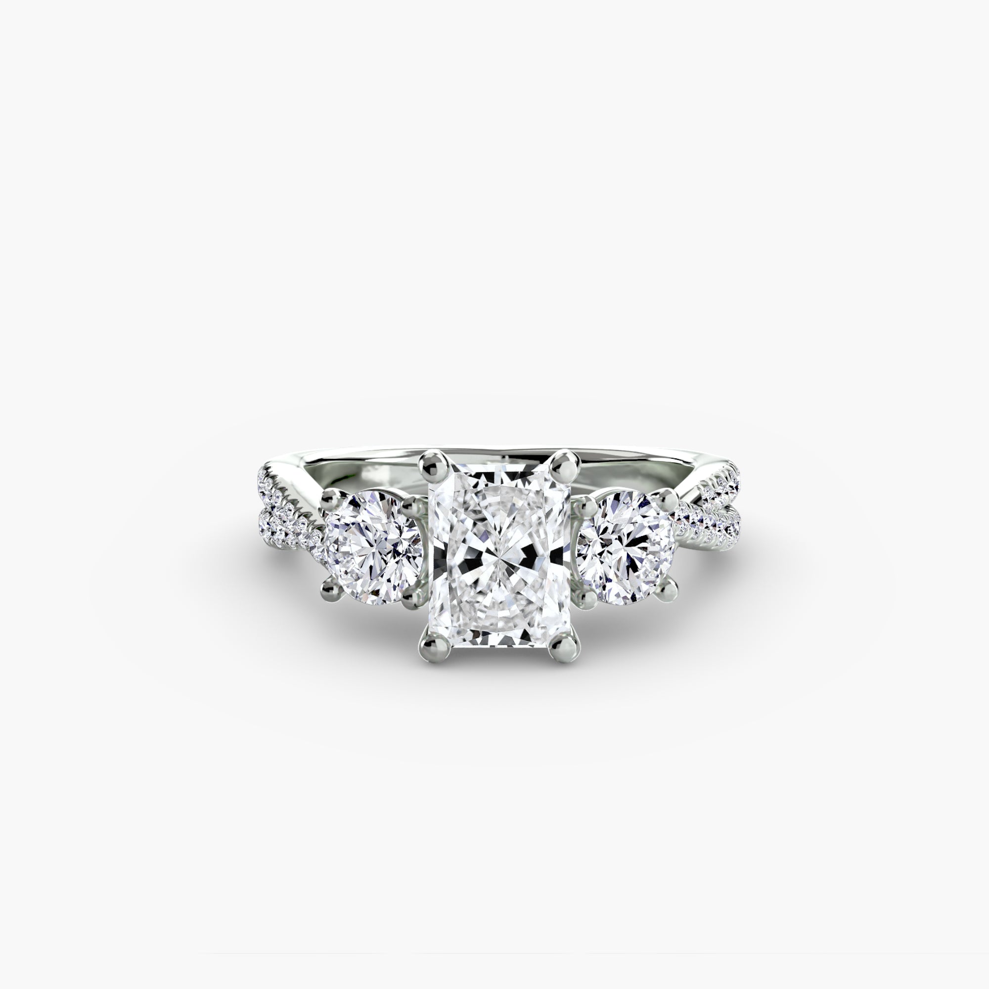 Split Shank Three Stone Setting